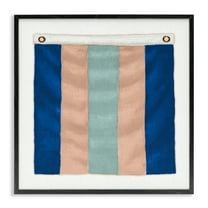 Stupell Industries Striped Nautical Flag Nautical & Beach Painting Black Framed Art Print Wall Art, 12 x 12
