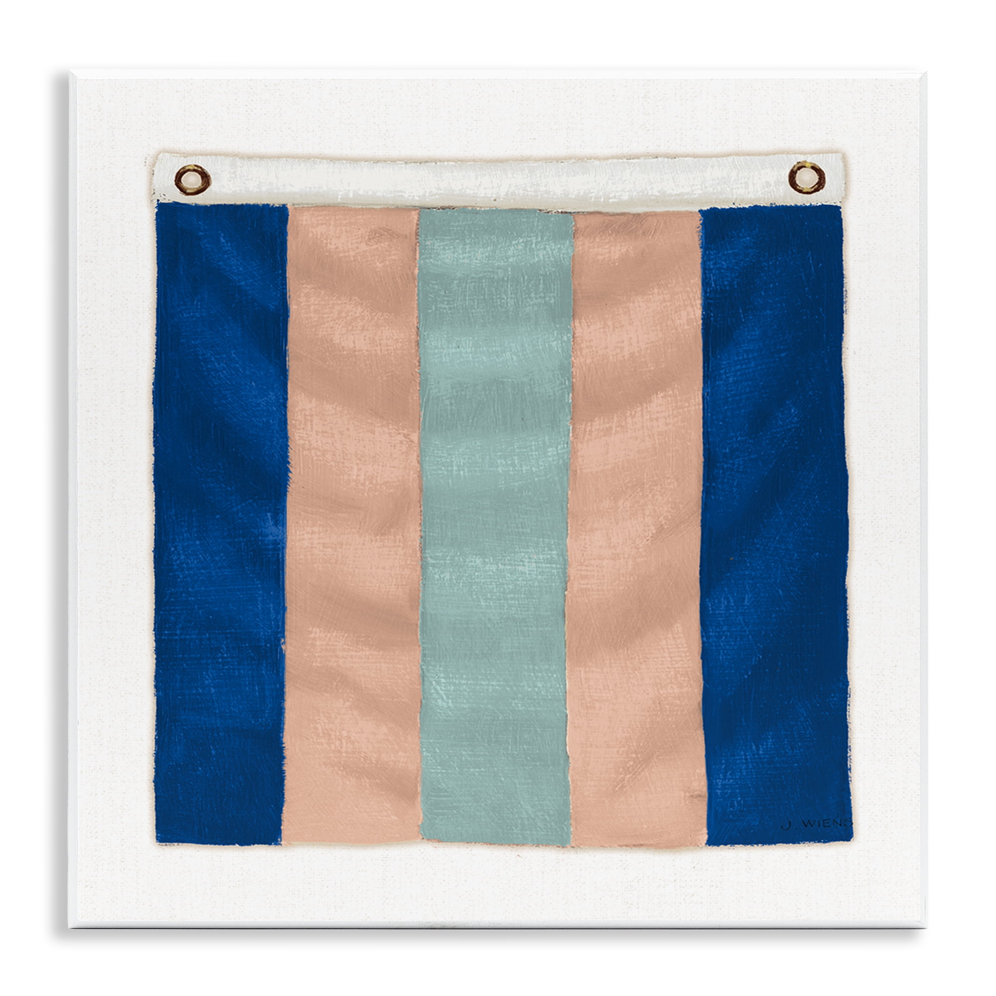 Stupell Industries Striped Nautical Flag Nautical & Beach Painting Unframed Art Print Wall Art, 12 x 12
