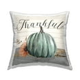 thumbnail image 1 of Stupell Industries Striped Pattern Fall Pumpkin Thankful Typography Design by Livi + Fin Throw Pillow, 1 of 6