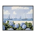 thumbnail image 1 of Stupell Industries Coastal Sails & Hydrangeas Black Framed Giclee Art, 20 x 16, by Sisi and Seb, 1 of 8