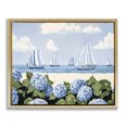 thumbnail image 1 of Stupell Industries Coastal Sails & Hydrangeas Gold Floating Frame Canvas Art, 31 x 25, by Sisi and Seb, 1 of 8