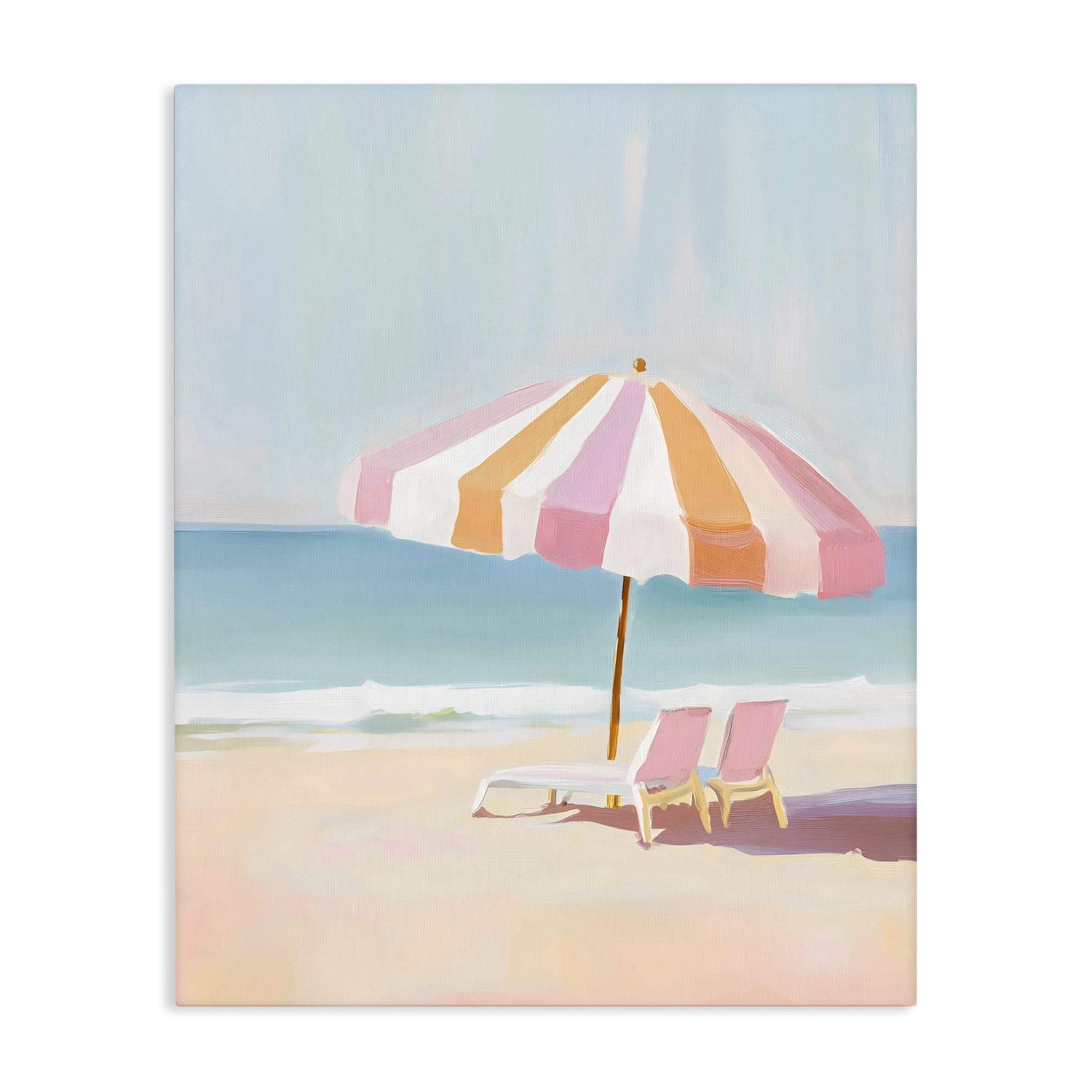 Stupell Industries Striped Umbrella & Chairs Canvas Wall Art, design by The Prints Vibe