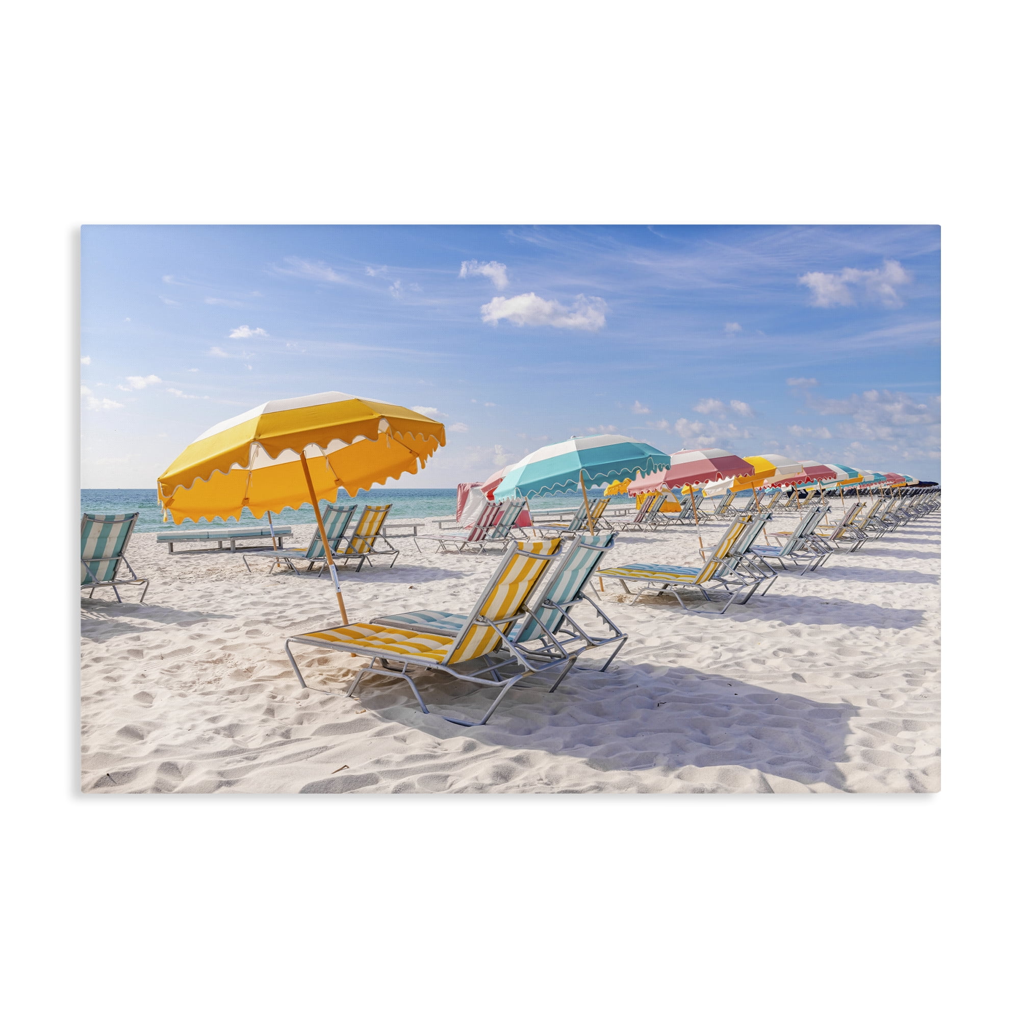 Stupell Industries Striped Umbrellas on Sunny Beach Canvas Wall Art, design by Richard Silver