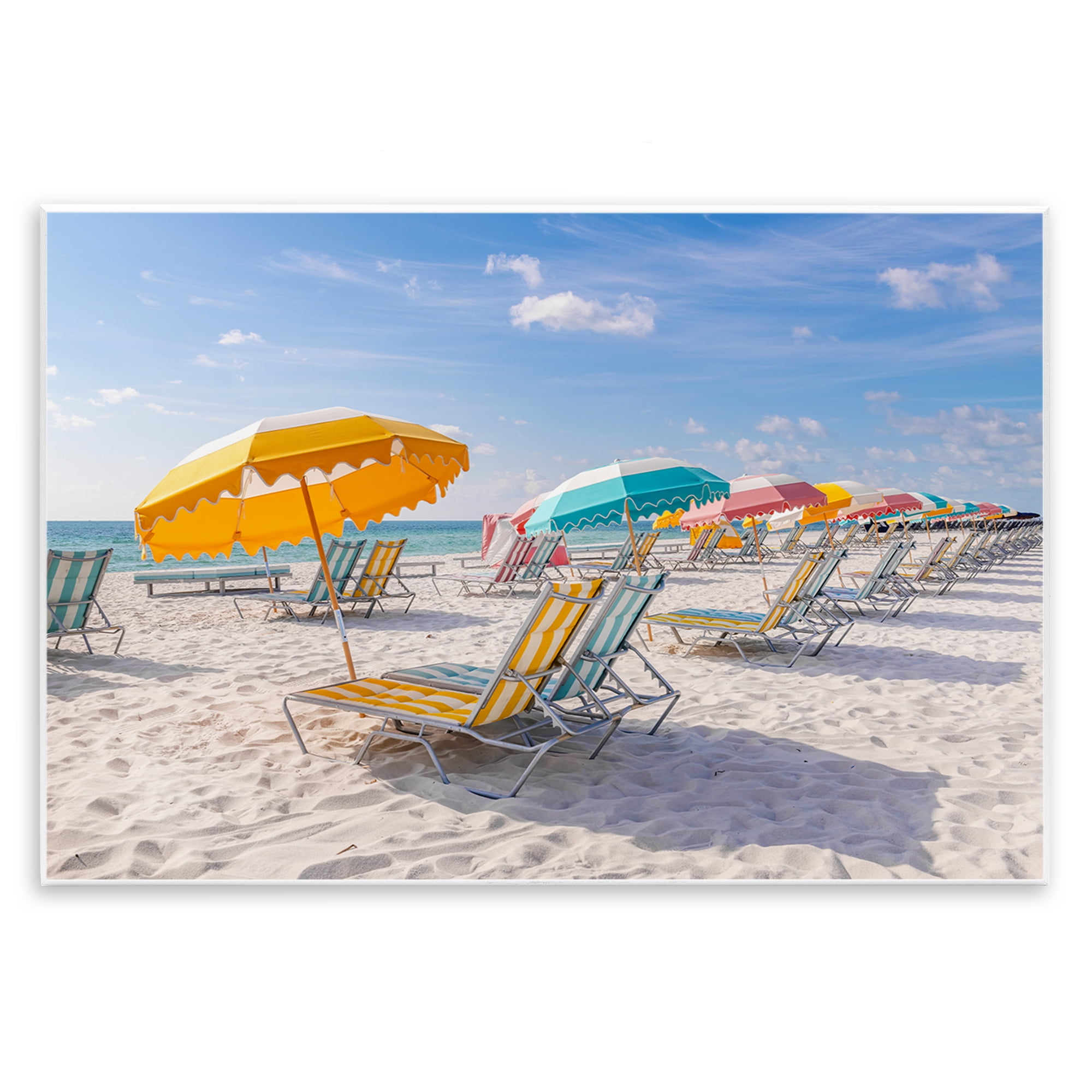 Stupell Industries Striped Umbrellas on Sunny Beach Wall Plaque Art, design by Richard Silver