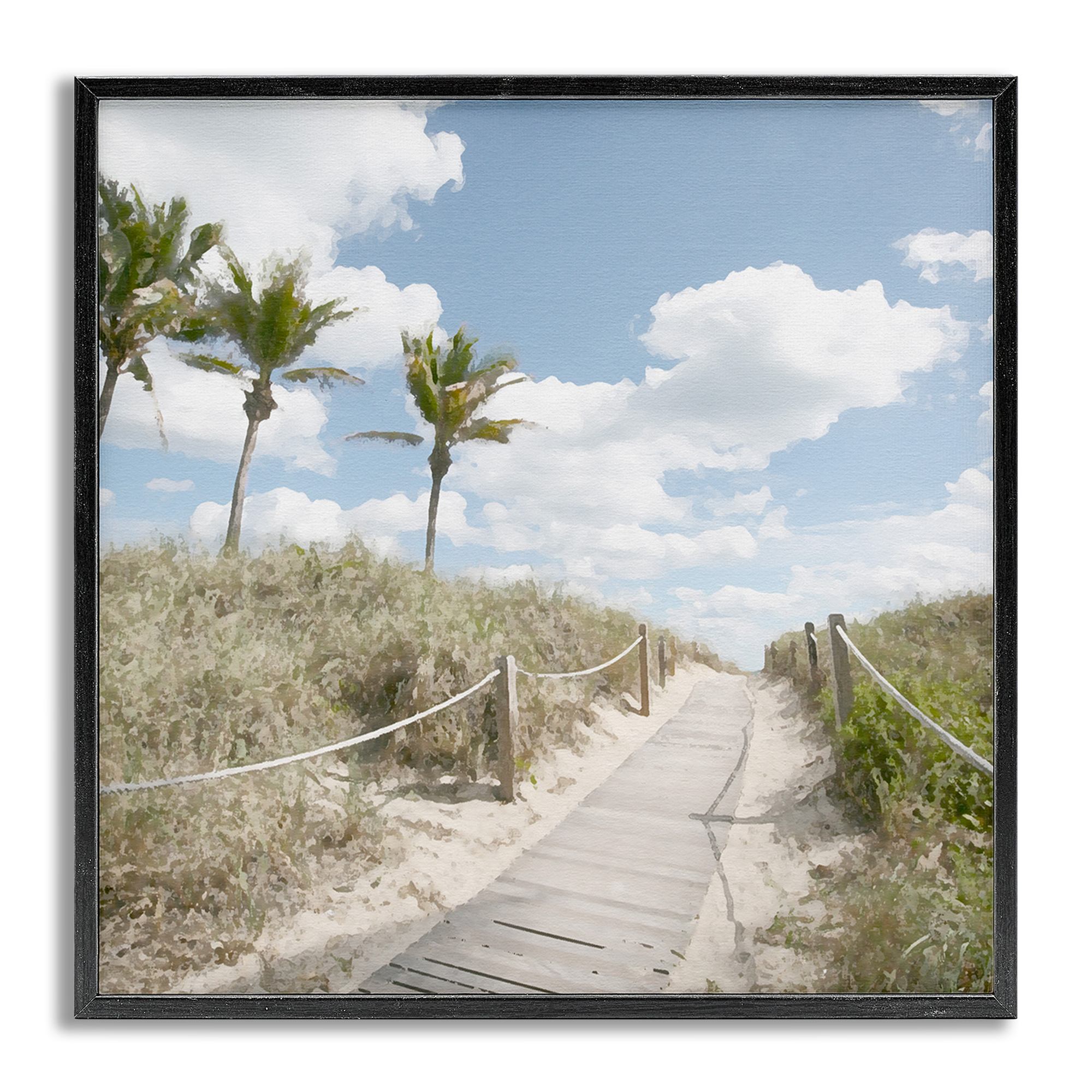 Stupell Industries Stroll In Dunes Landscape Landscape Painting Gray Framed Art Print Wall Art, 17 x 17