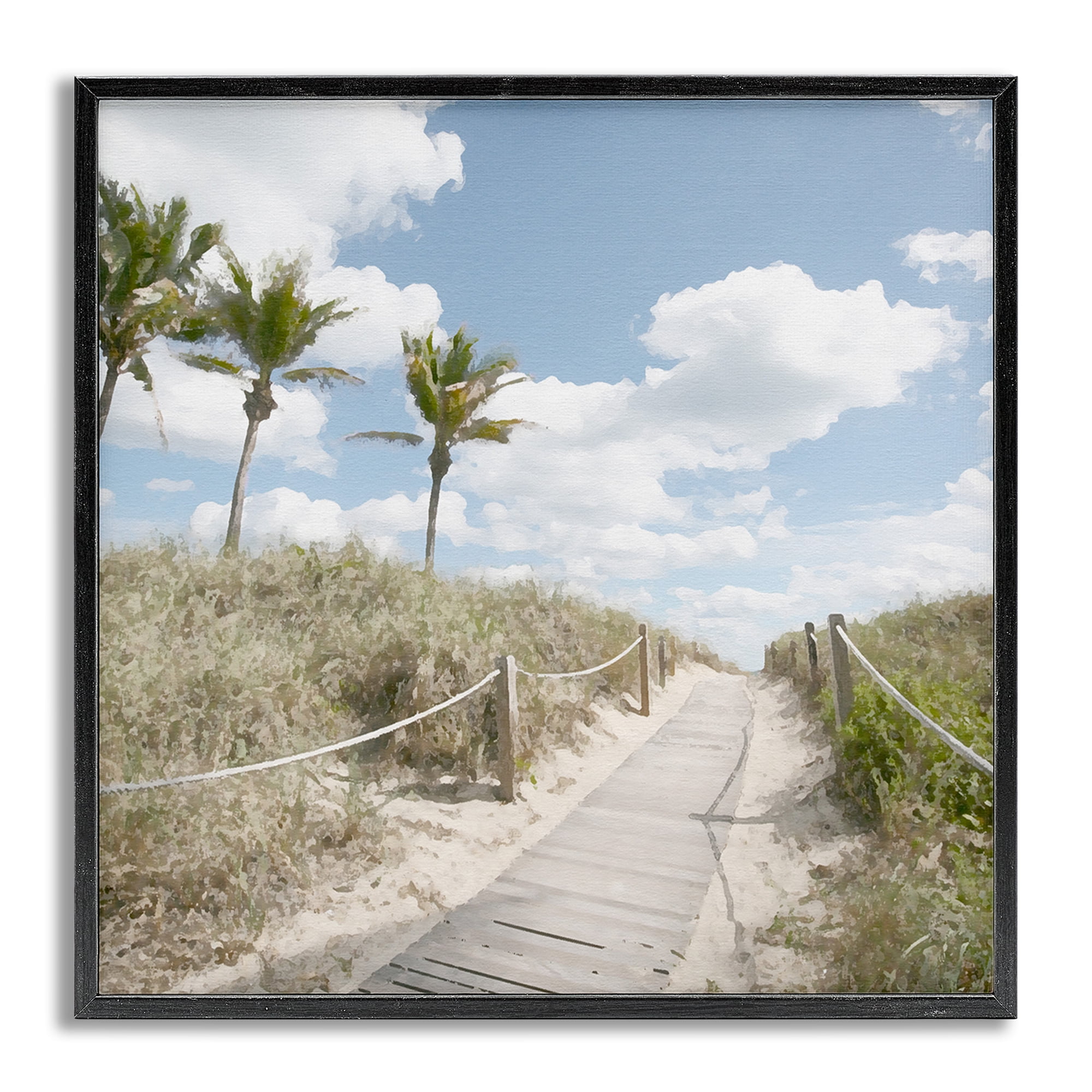Stupell Industries Stroll In Dunes Landscape Landscape Painting Gray Framed Art Print Wall Art, 24 x 24