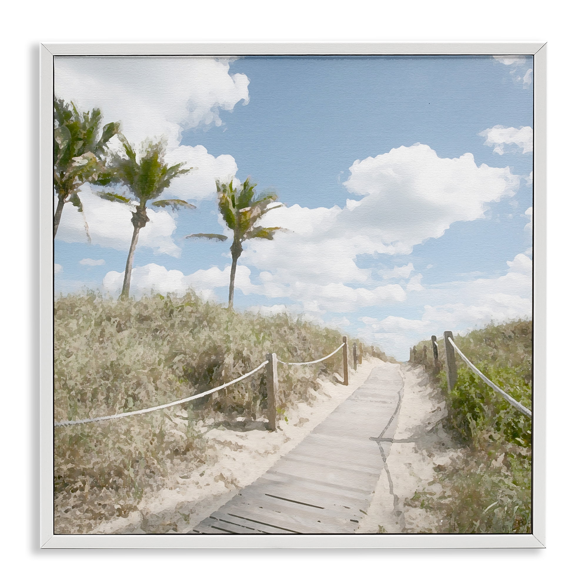 Stupell Industries Stroll In Dunes Landscape Landscape Painting White Framed Art Print Wall Art, 12 x 12