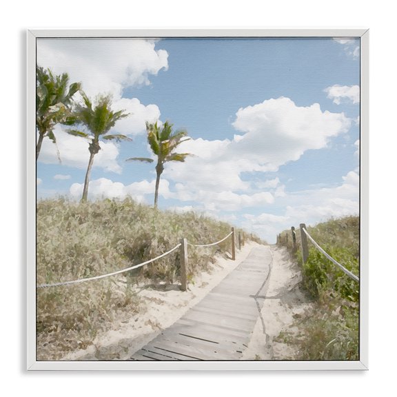 Stupell Industries Stroll In Dunes Landscape Landscape Painting White Framed Art Print Wall Art, 17 x 17