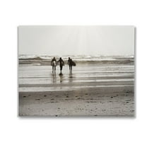 Stupell Industries Strolling Surfer Friends Landscape Photography Gallery Wrapped Canvas Art Print Wall Art, 20 x 16