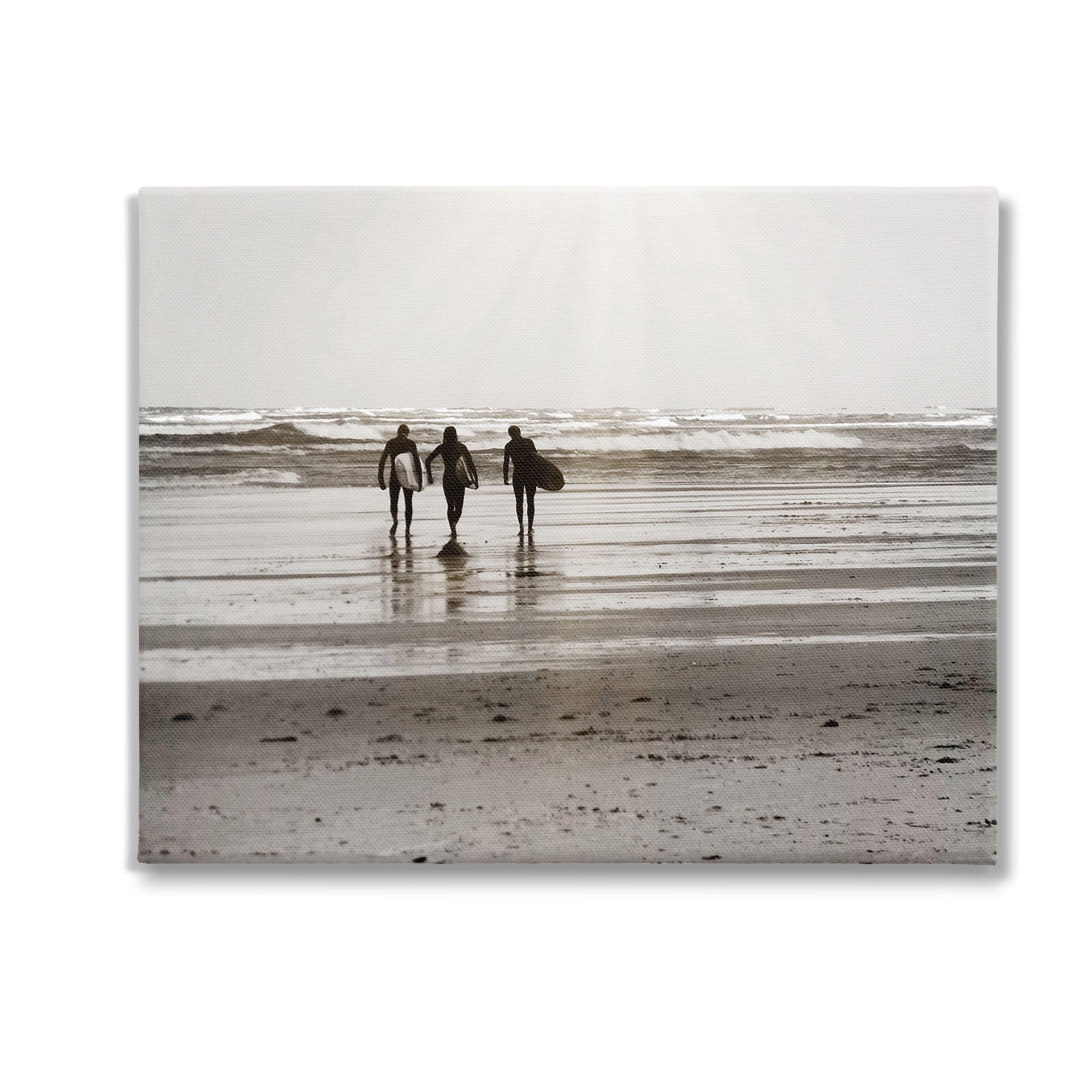 Stupell Industries Strolling Surfer Friends Landscape Photography Gallery Wrapped Canvas Art Print Wall Art, 30 x 24