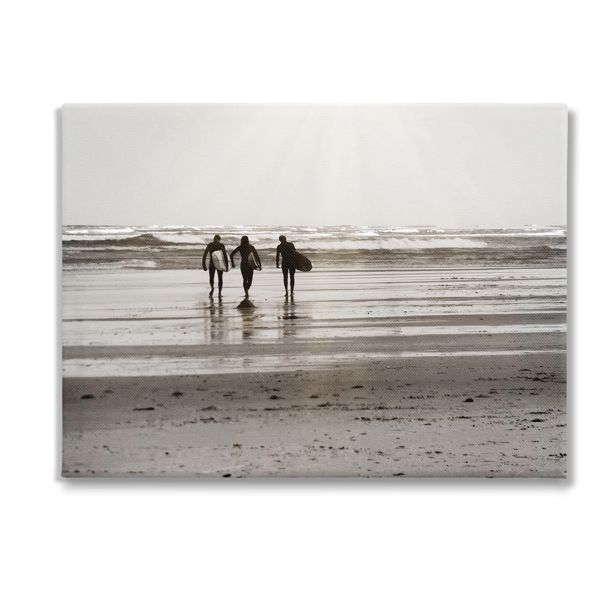 Stupell Industries Strolling Surfer Friends Landscape Photography Gallery Wrapped Canvas Art Print Wall Art, 48 x 36