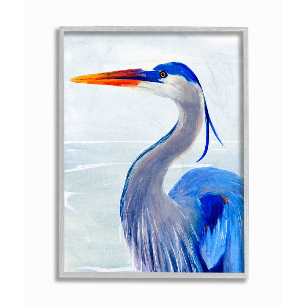 Stupell Industries Strong Blue Pelican in Water Aquatic Bird Portrait Designed by Annie Warren