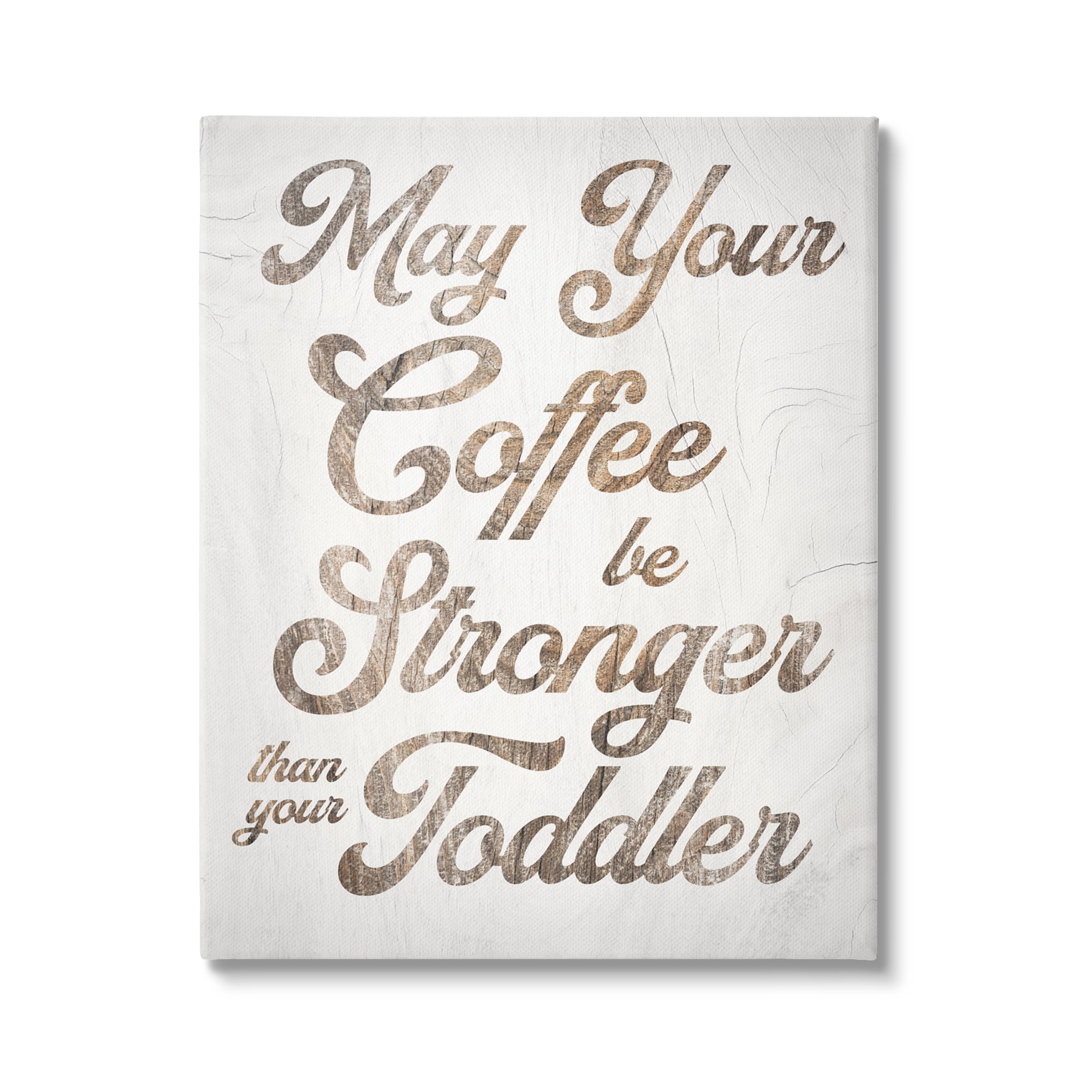 Stupell Industries Strong Coffee Vintage Grain Pattern Kitchen Typography Graphic Art Gallery Wrapped Canvas Print Wall Art, Design by Daphne Polselli