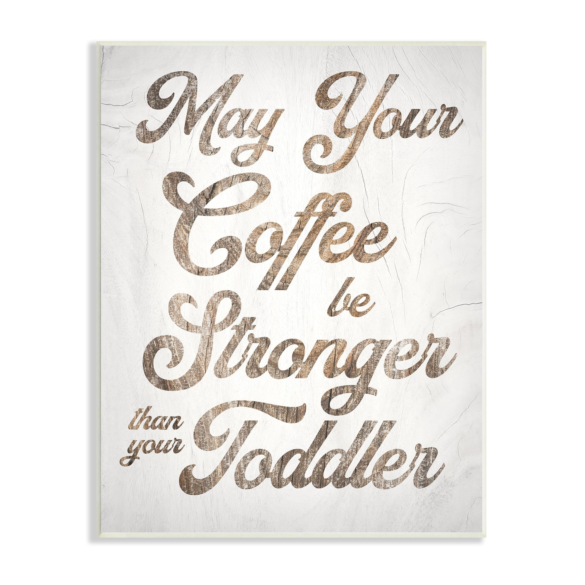 Stupell Industries Strong Coffee Vintage Grain Pattern Kitchen Typography Graphic Art Unframed Art Print Wall Art, Design by Daphne Polselli