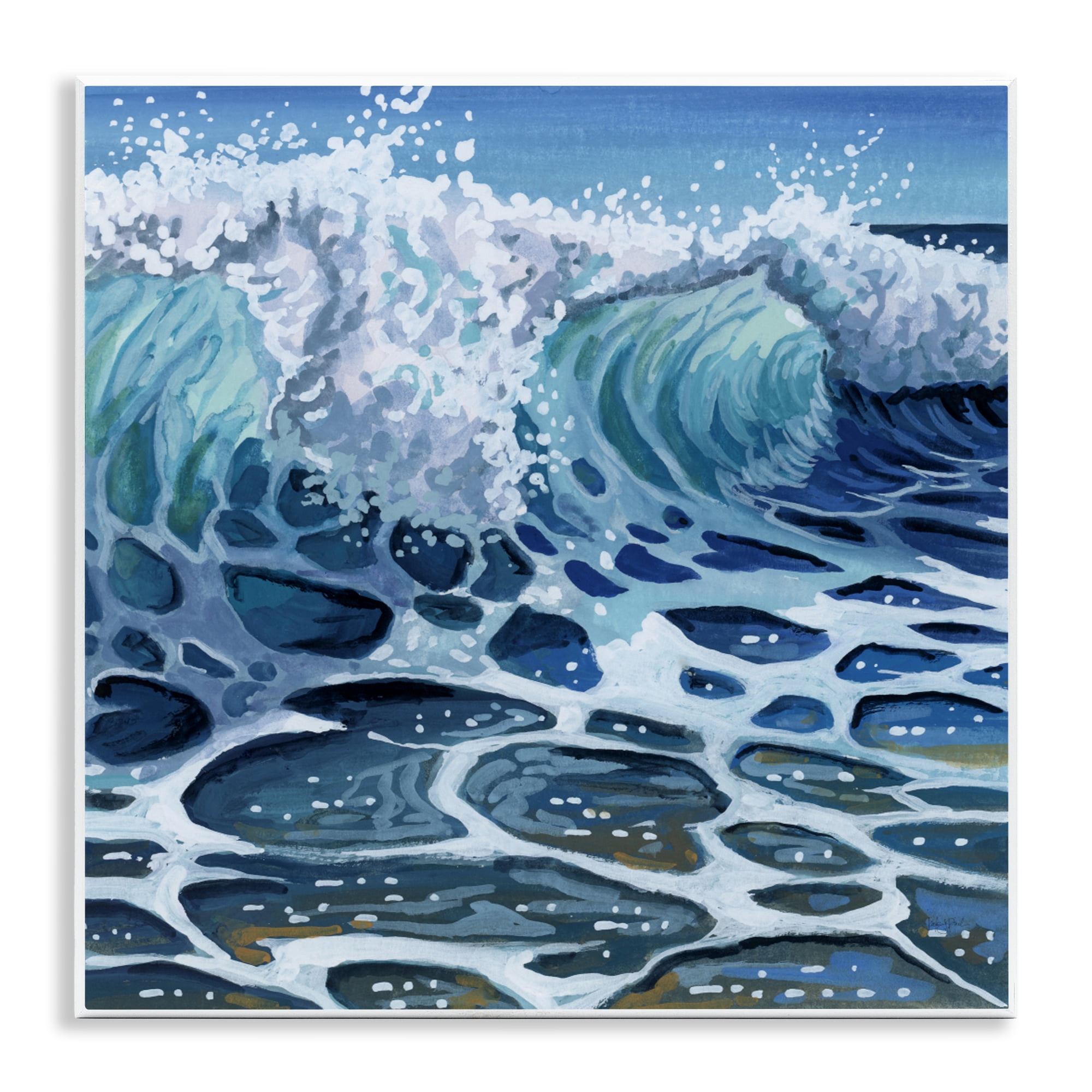 Stupell Industries Strong Crashing Waves on Beach Wall Plaque Art, design by Kate Jarvik Birch