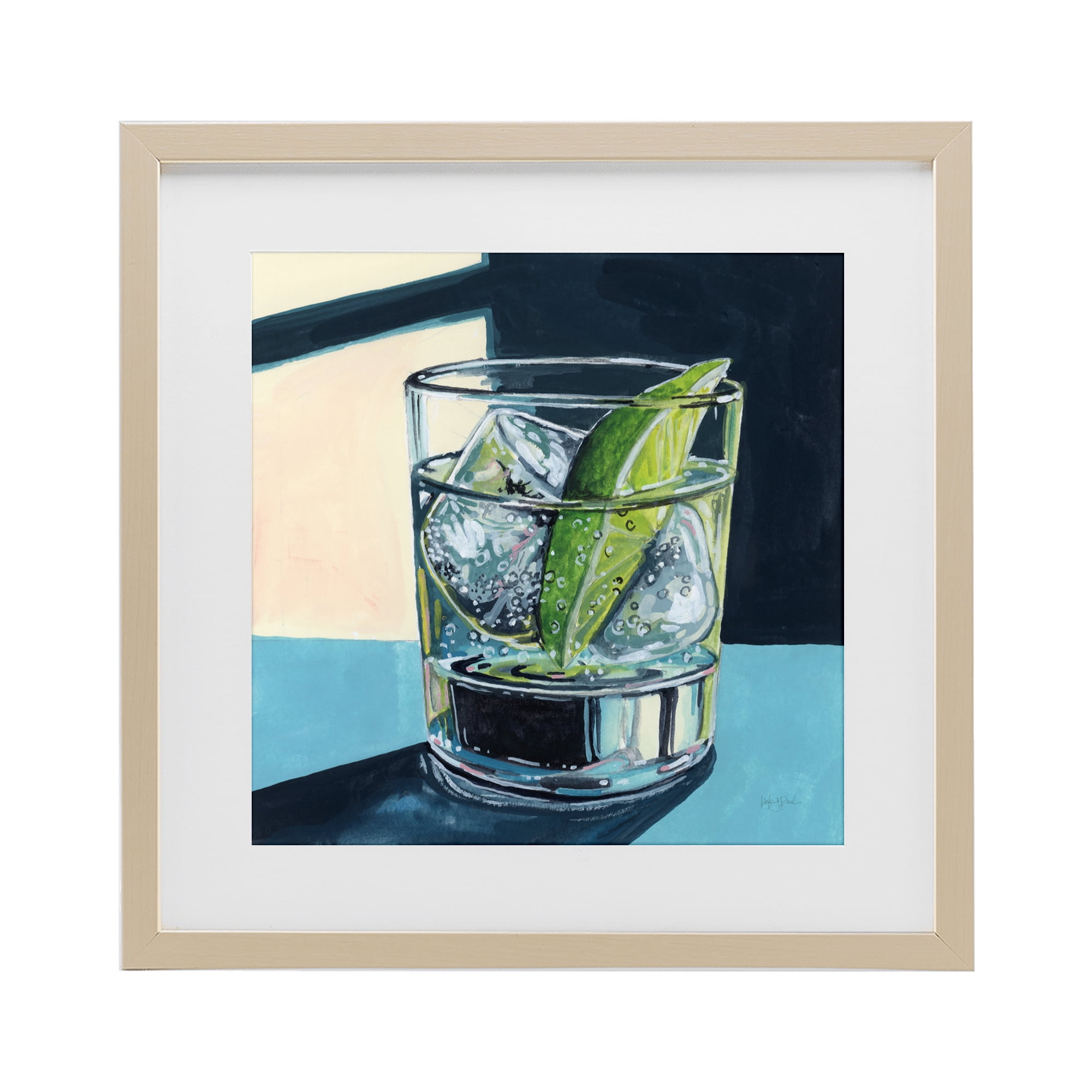 Stupell Industries Strong Gin and Tonic Birch Framed Print Under Glass, design by Kate Jarvik Birch