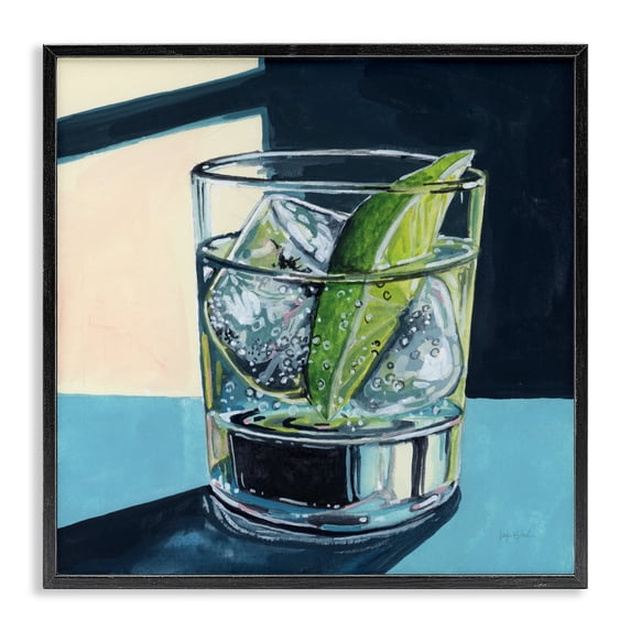 Stupell Industries Eclectic Strong Gin and Tonic Black Framed Giclee Art, 12 x 12, by Kate Jarvik Birch