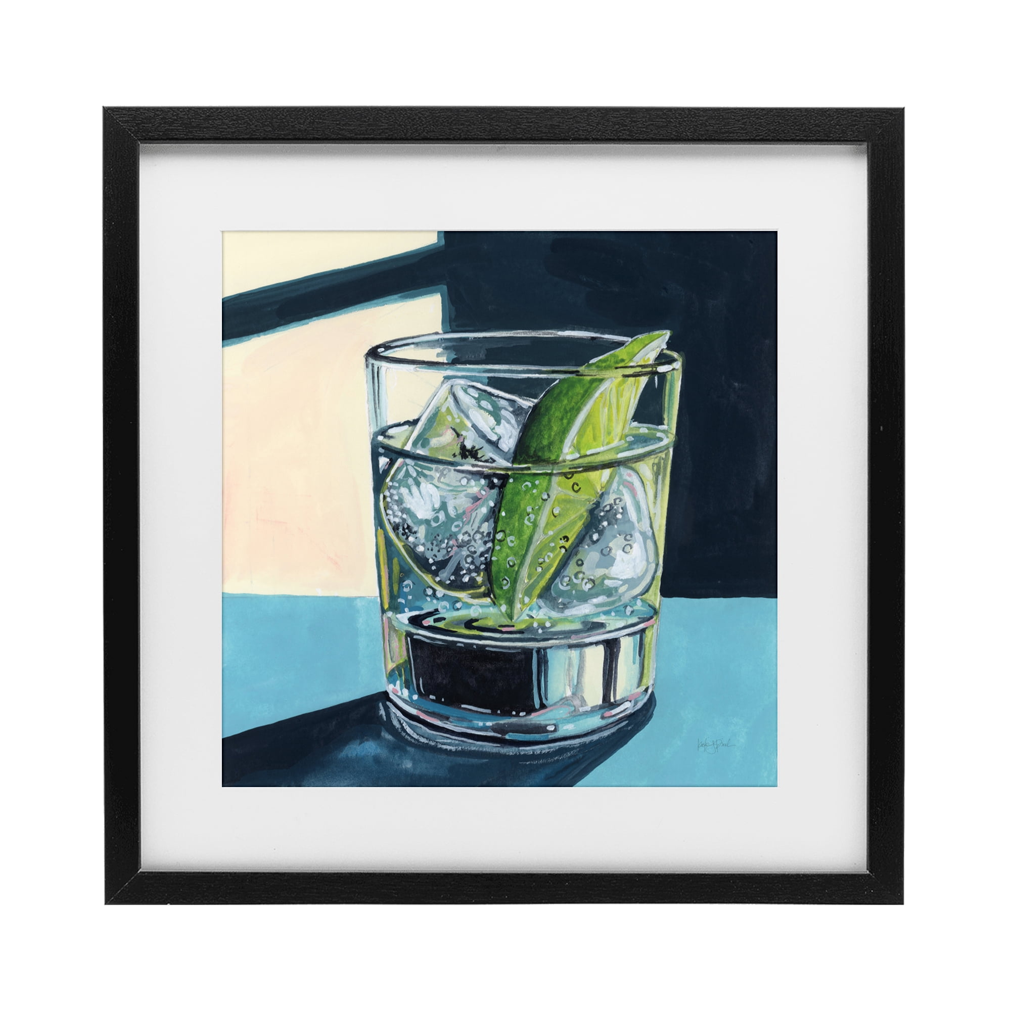 Stupell Industries Strong Gin and Tonic Black Framed Print Under Glass, design by Kate Jarvik Birch