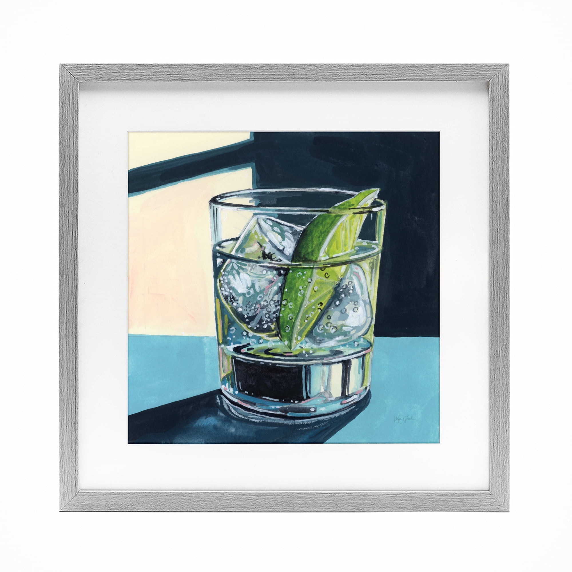 Stupell Industries Strong Gin and Tonic Gray Framed Print Under Glass, design by Kate Jarvik Birch