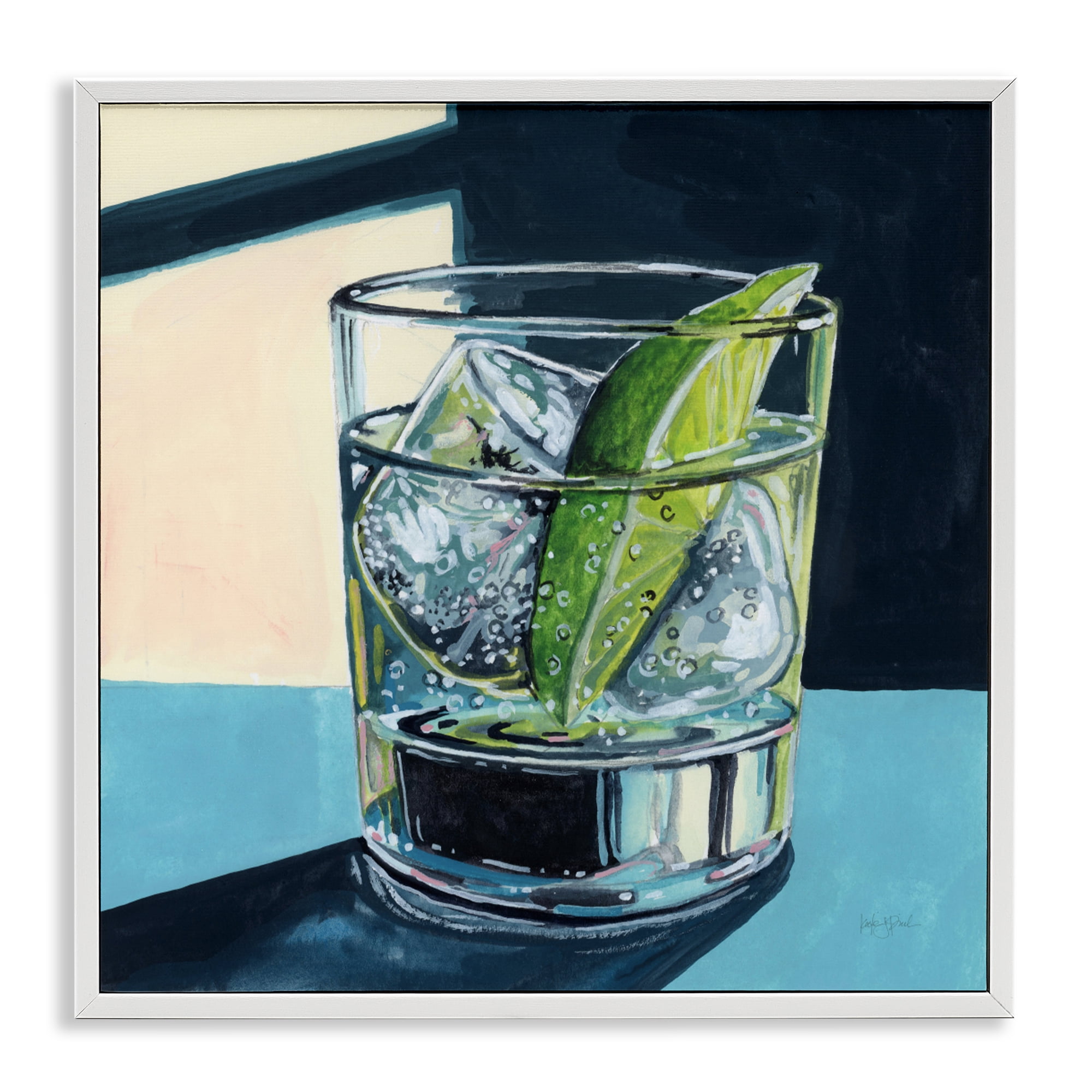 Stupell Industries Strong Gin and Tonic White Framed Giclee Art, design by Kate Jarvik Birch