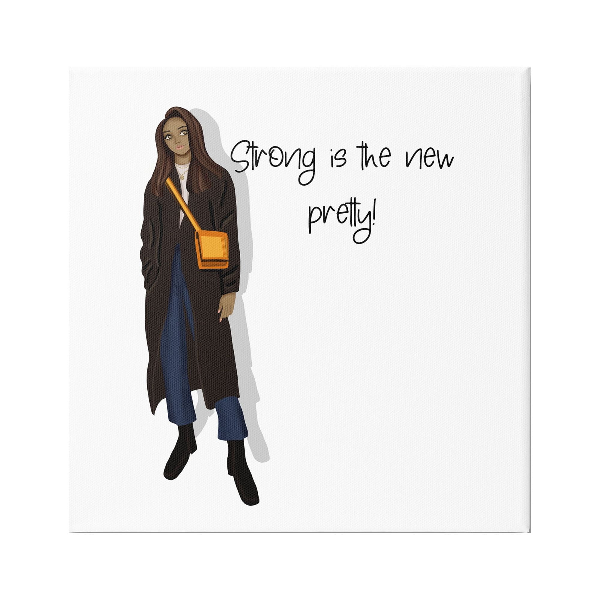 Stupell Industries Strong The New Pretty Phrase Inspirational Painting Gallery Wrapped Canvas Art Print Wall Art, 30 x 30