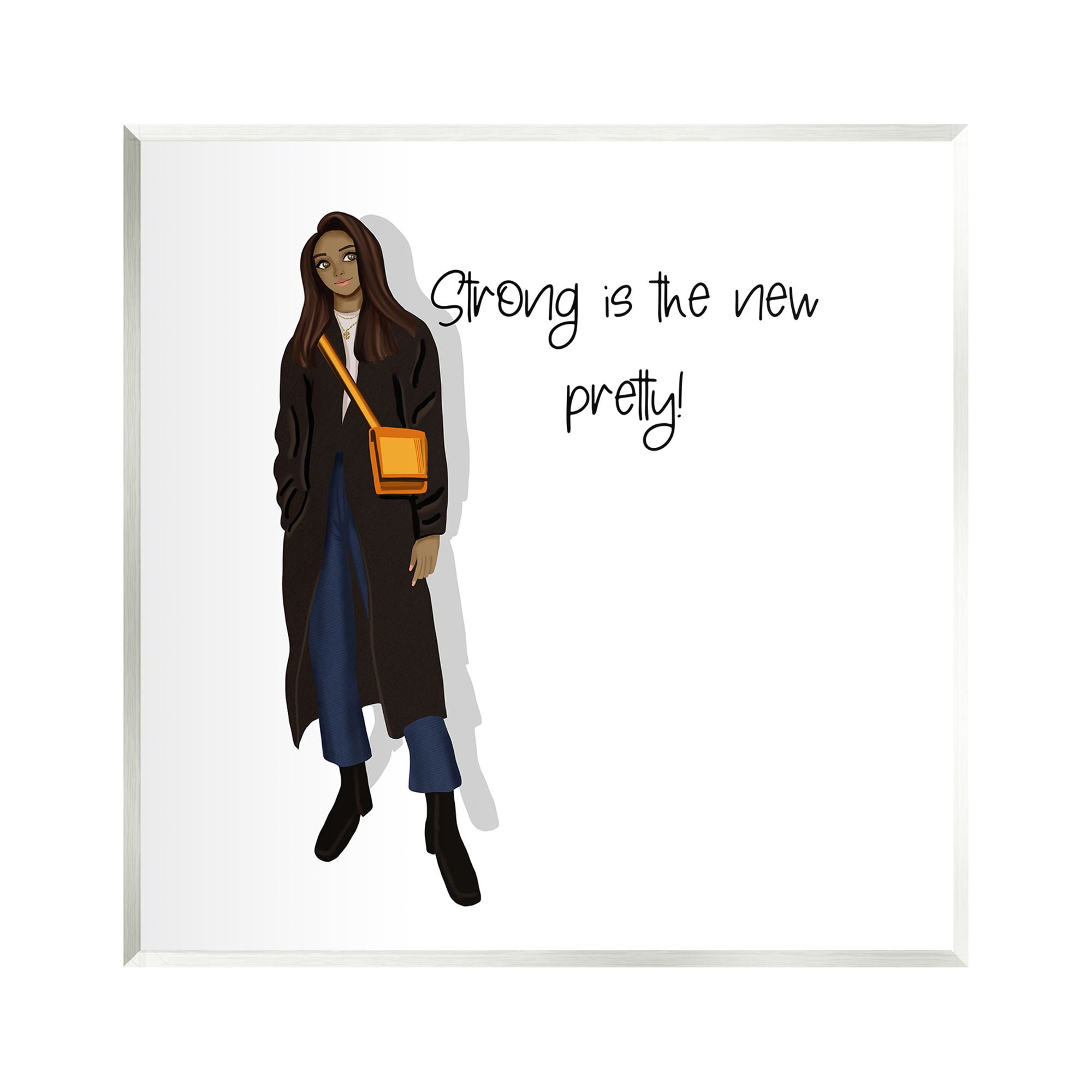Stupell Industries Strong The New Pretty Phrase Inspirational Painting Unframed Art Print Wall Art, 12 x 12