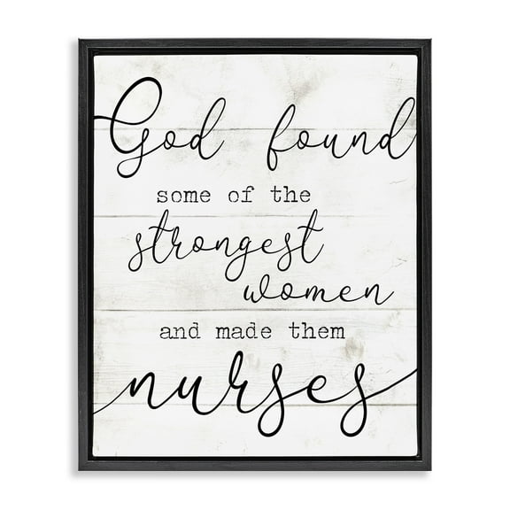 Stupell Industries Strong Women Nurses Spiritual Religious Painting Black Floater Framed Canvas Art Print Wall Art, 17 x 21