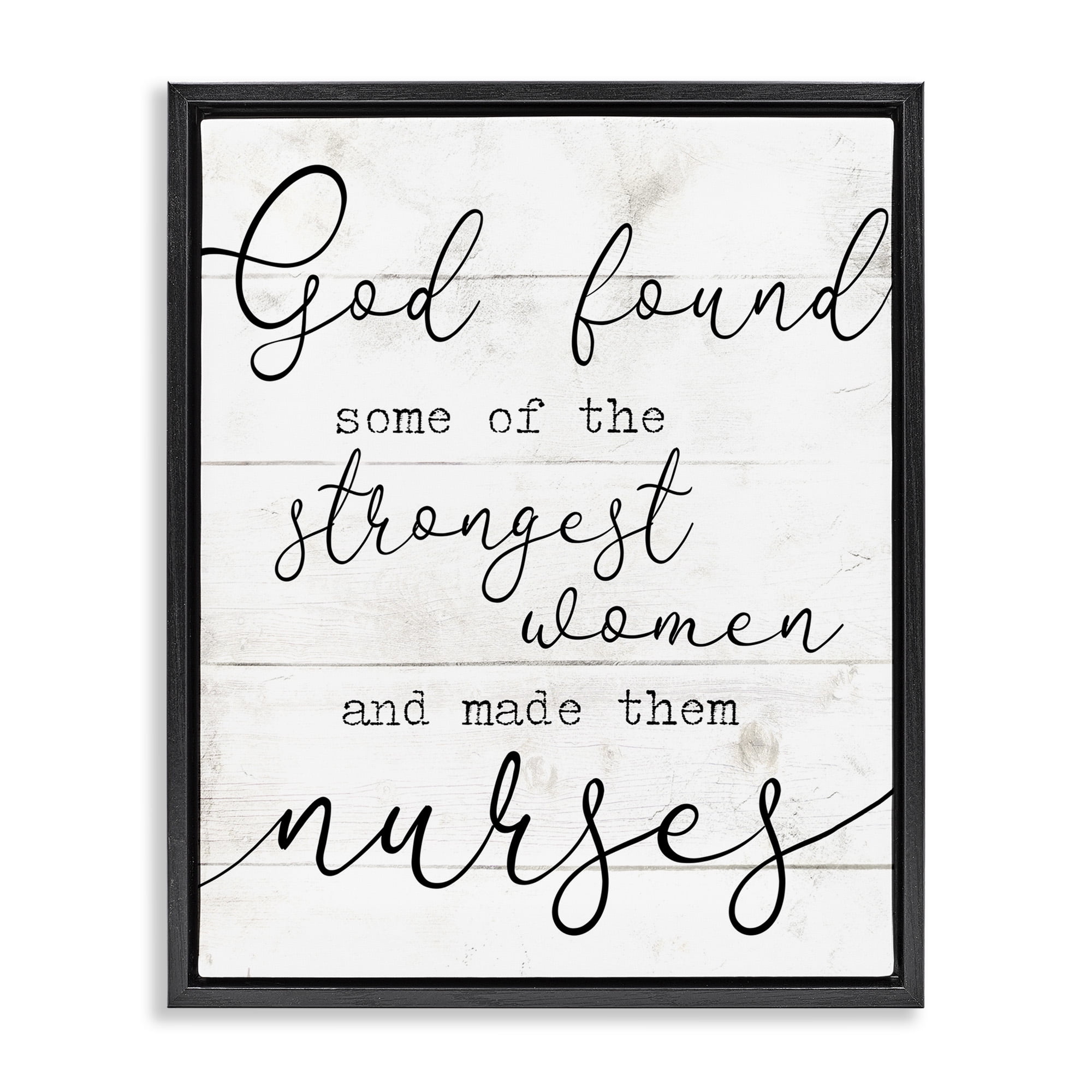 Stupell Industries Strong Women Nurses Spiritual Religious Painting Black Floater Framed Canvas Art Print Wall Art, 25 x 31