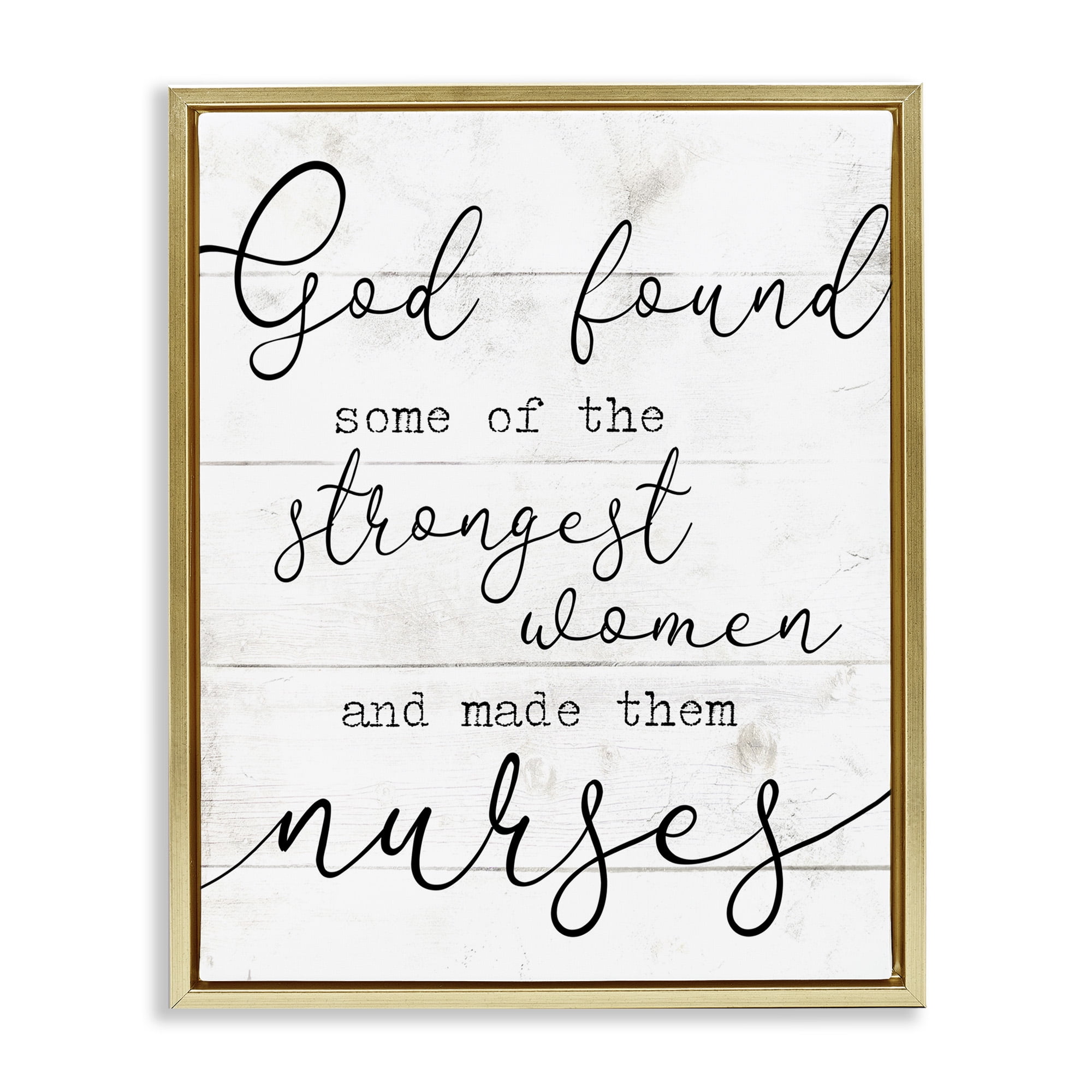 Stupell Industries Strong Women Nurses Spiritual Religious Painting Gold Floater Framed Canvas Art Print Wall Art, 17 x 21