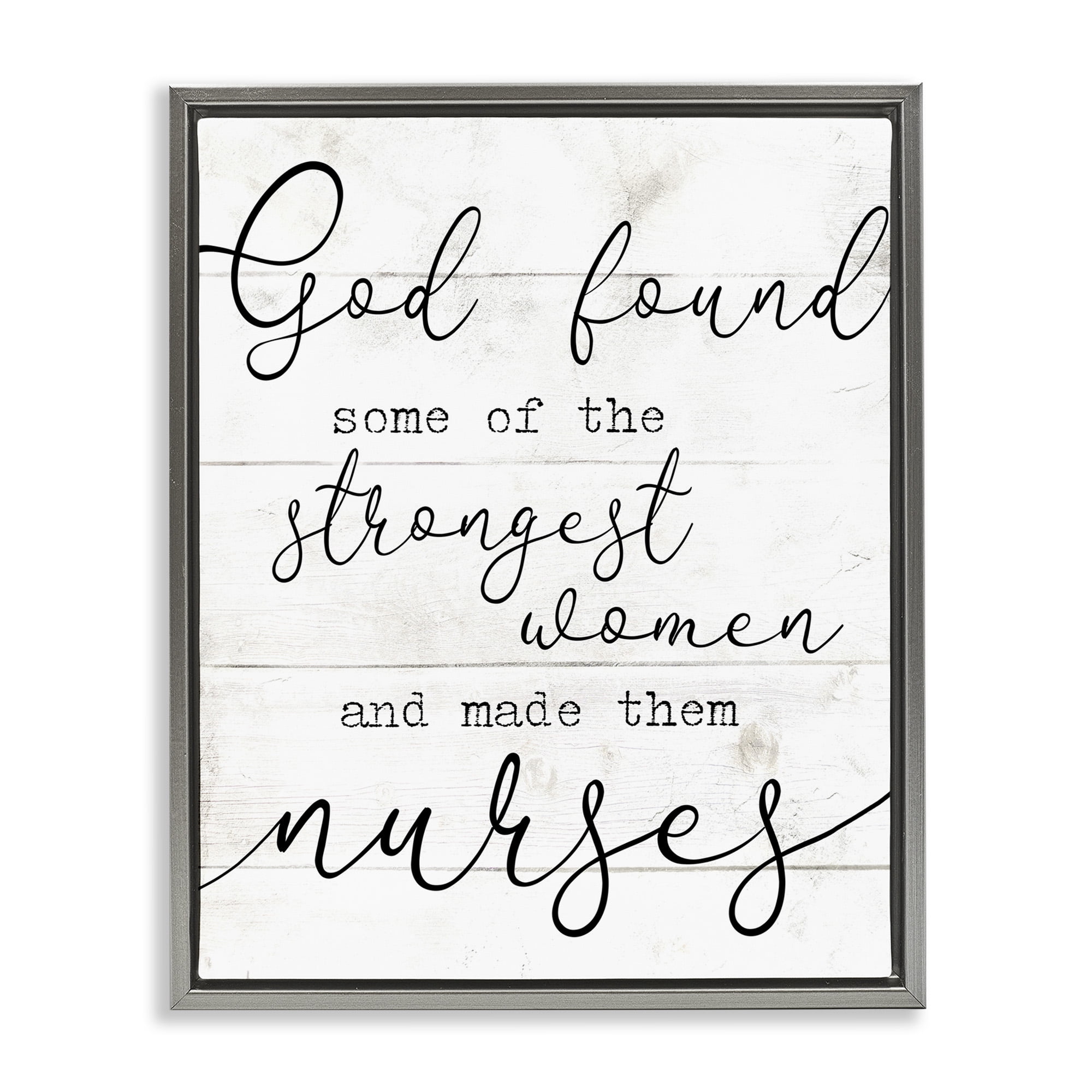Stupell Industries Strong Women Nurses Spiritual Religious Painting Gray Floater Framed Canvas Art Print Wall Art, 17 x 21