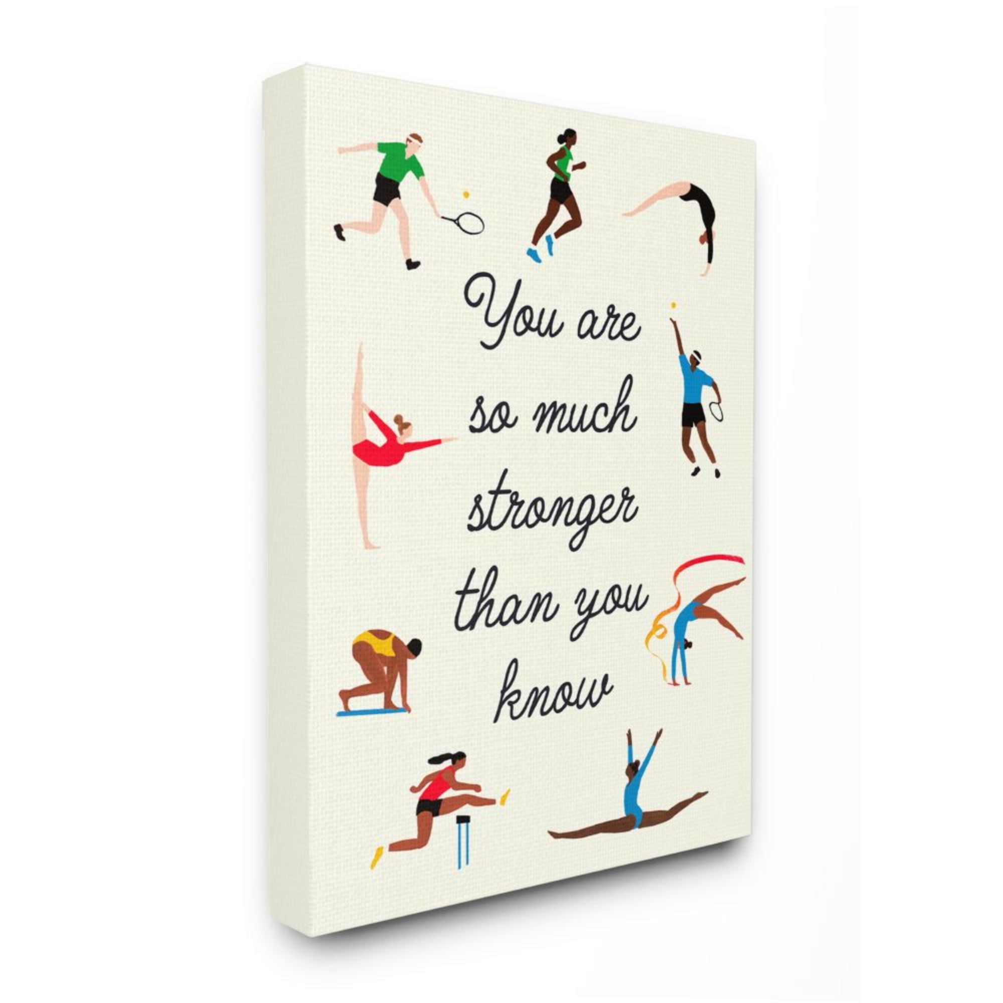 Stupell Industries Stronger Than You Know Phrase Summer Athletes Design by Victoria Barnes, 24" x 30"