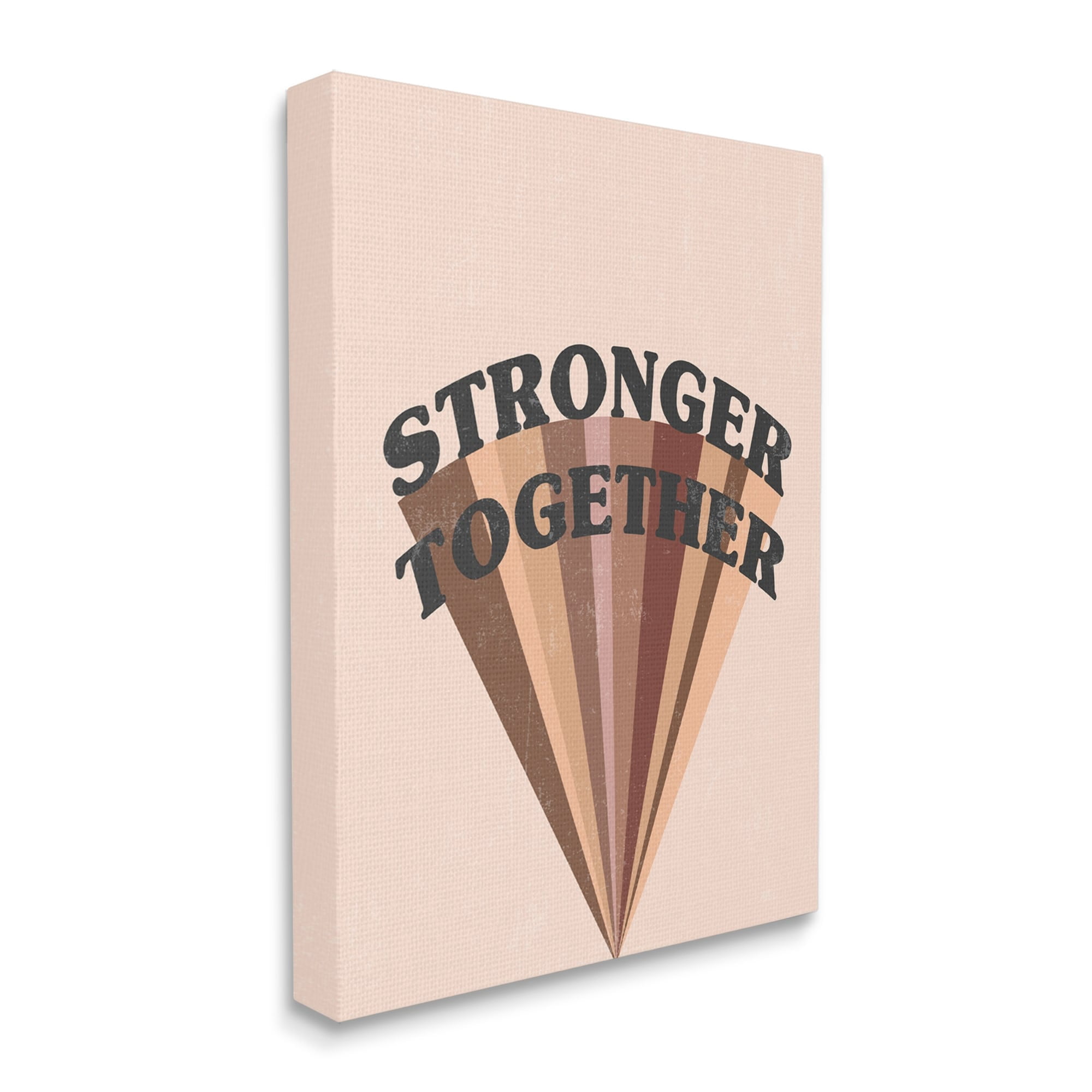 Stupell Industries Stronger Together Diversity Phrase Skin Tone Rainbow Canvas Wall Art by Daphne Polselli