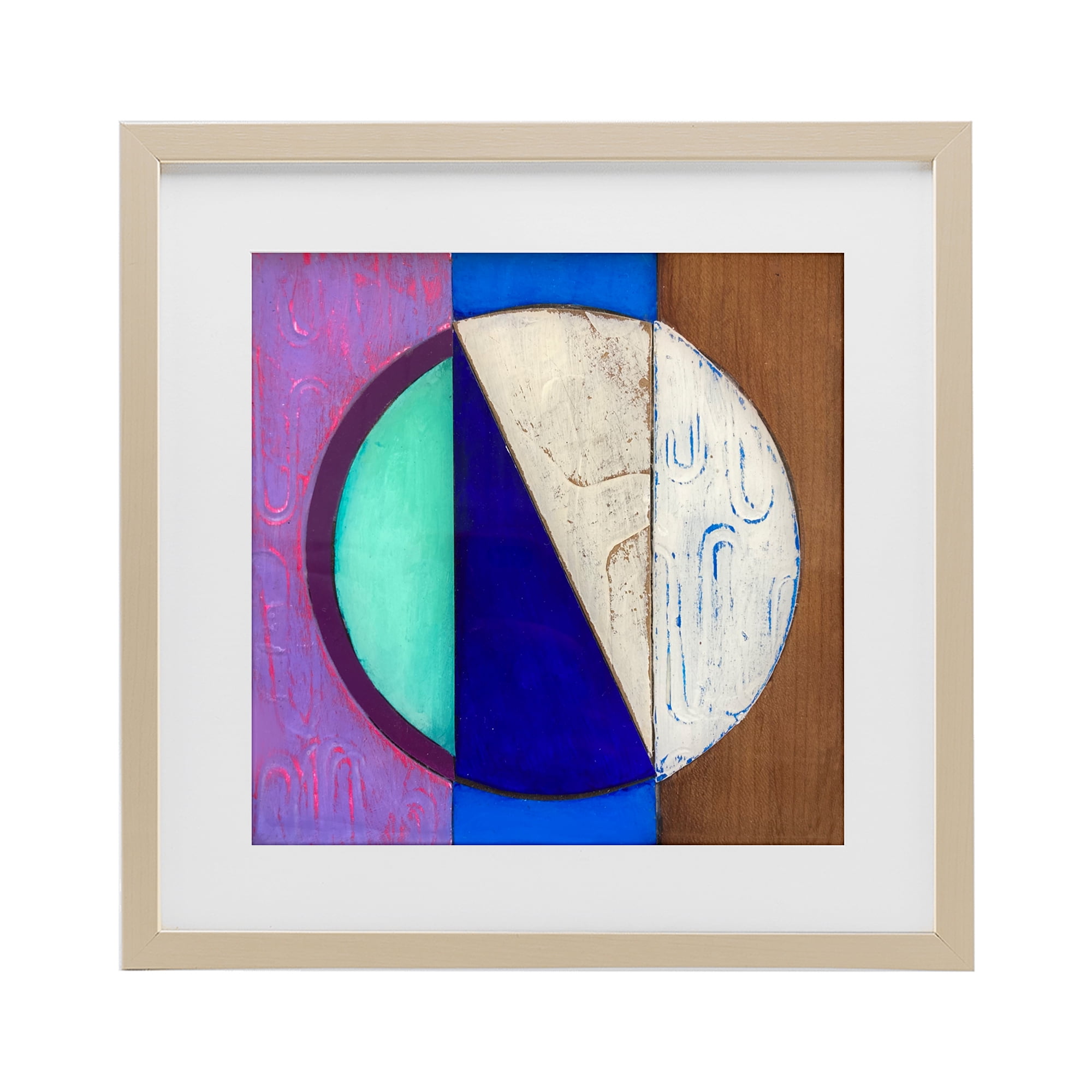 Stupell Industries Structured Blue & Purple Circle Birch Framed Print Under Glass, design by Matthew Finger