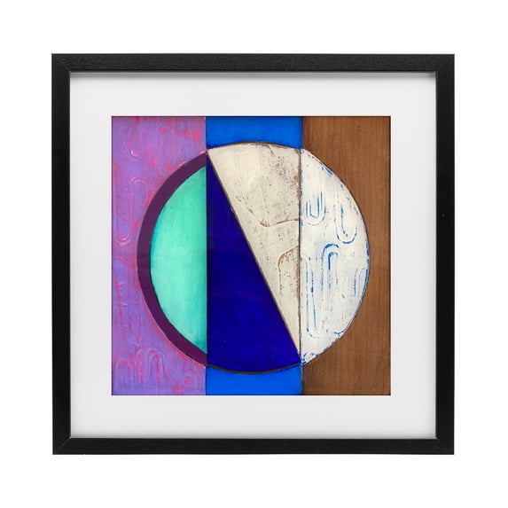 Stupell Industries Modern Structured Blue & Purple Circle Black Framed Print Under Glass, 13 x 13, by Matthew Finger