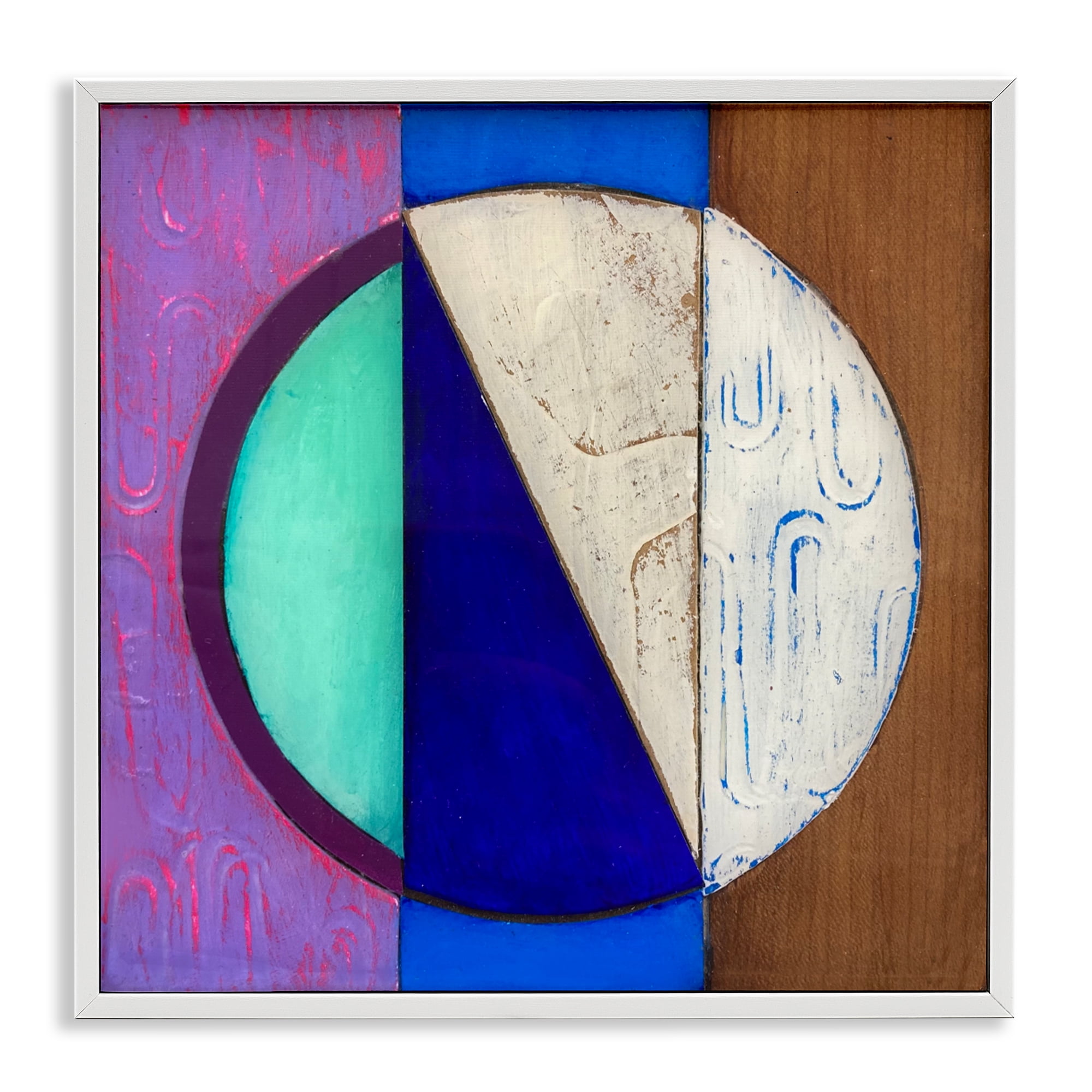 Stupell Industries Structured Blue & Purple Circle White Framed Giclee Art, design by Matthew Finger