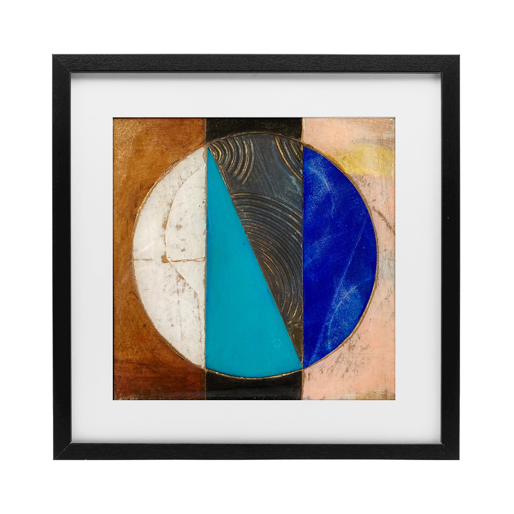 Stupell Industries Structured Circle Abstraction Black Framed Print Under Glass, design by Matthew Finger