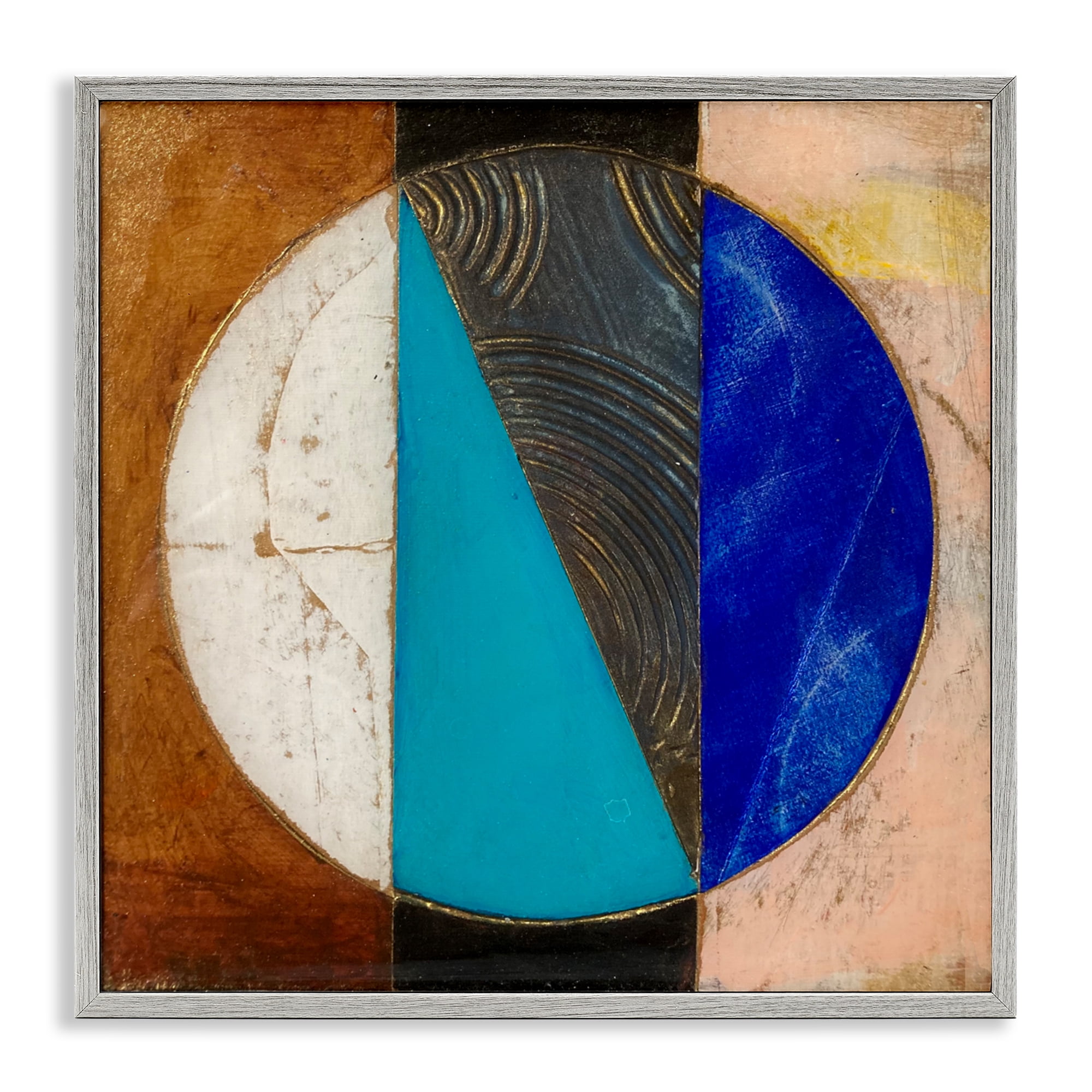 Stupell Industries Structured Circle Abstraction Gray Framed Giclee Art, design by Matthew Finger