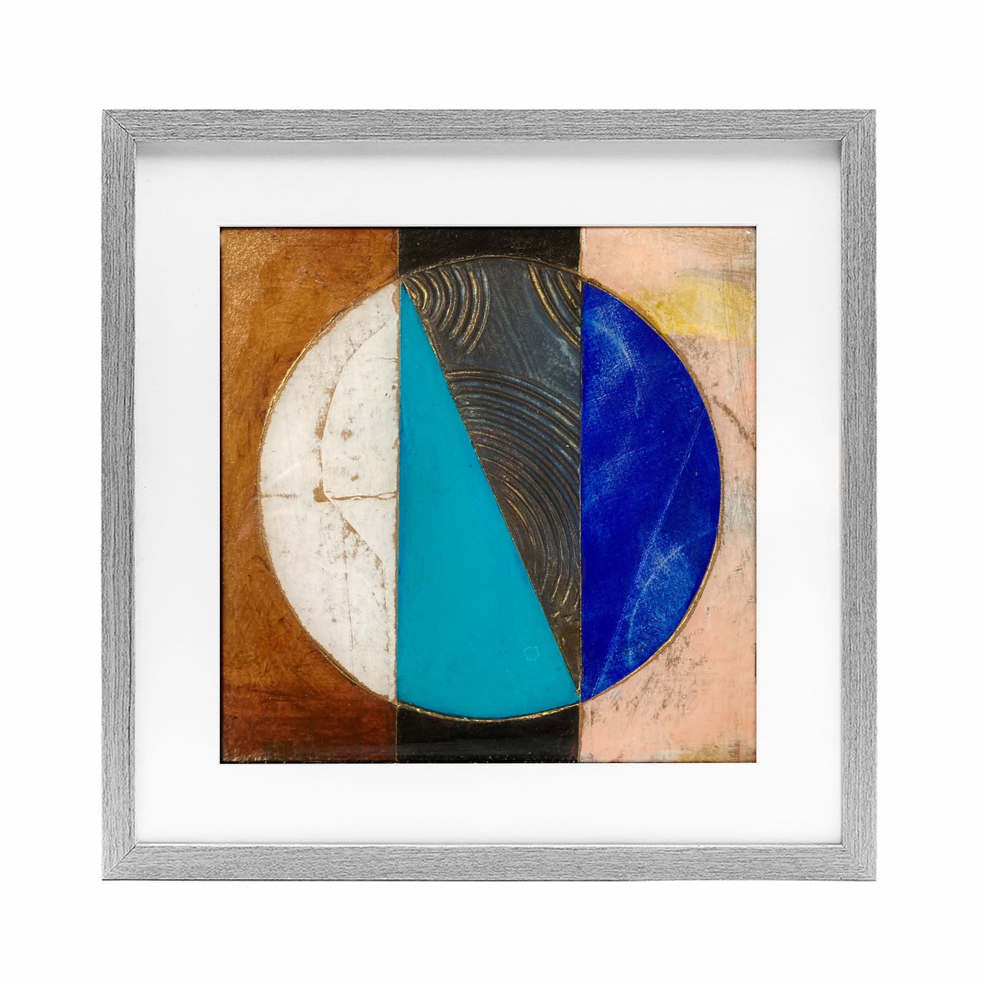 Stupell Industries Structured Circle Abstraction Gray Framed Print Under Glass, design by Matthew Finger