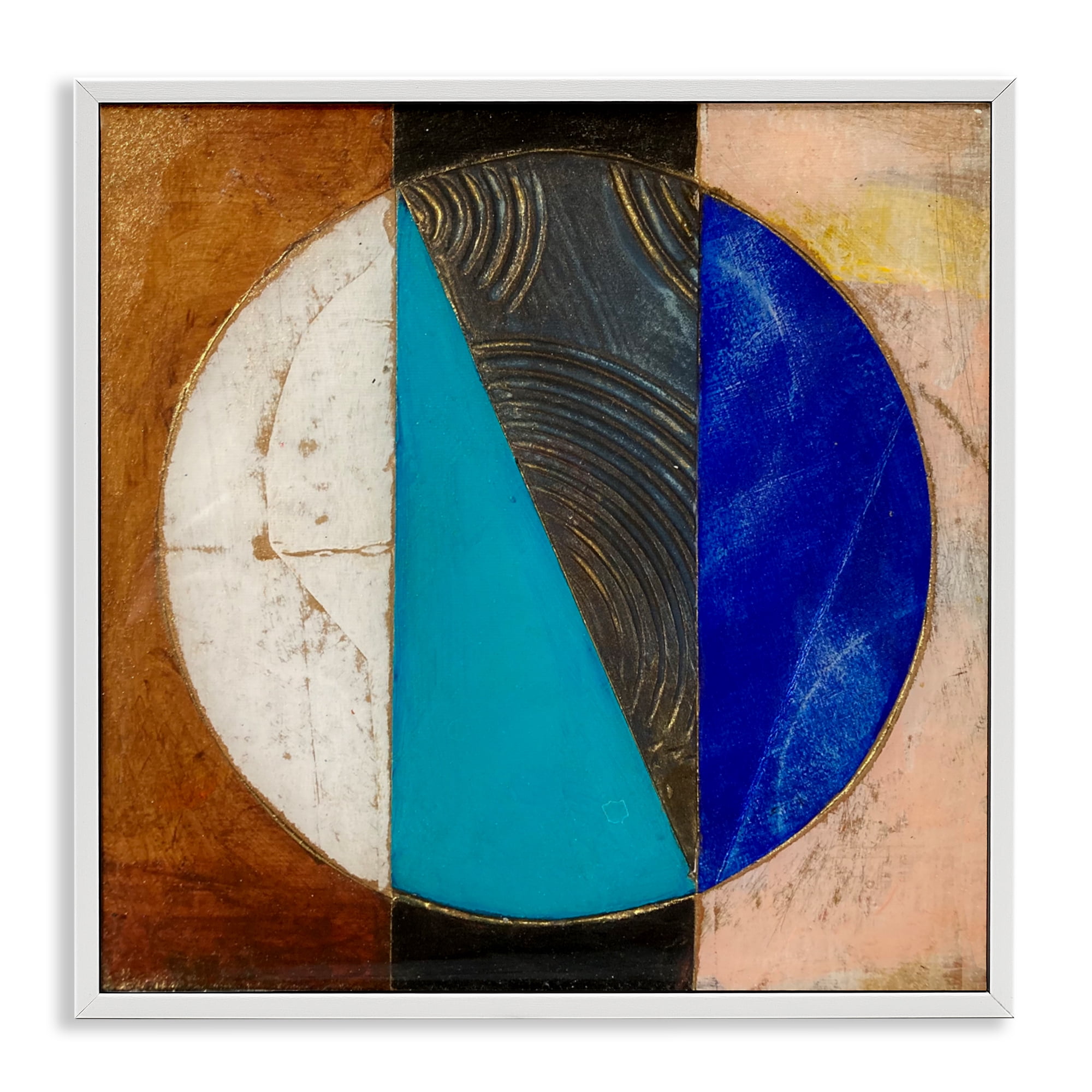 Stupell Industries Structured Circle Abstraction White Framed Giclee Art, design by Matthew Finger