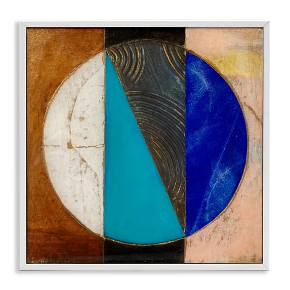 Stupell Industries Modern Structured Circle Abstraction White Framed Giclee Art, 24 x 24, by Matthew Finger
