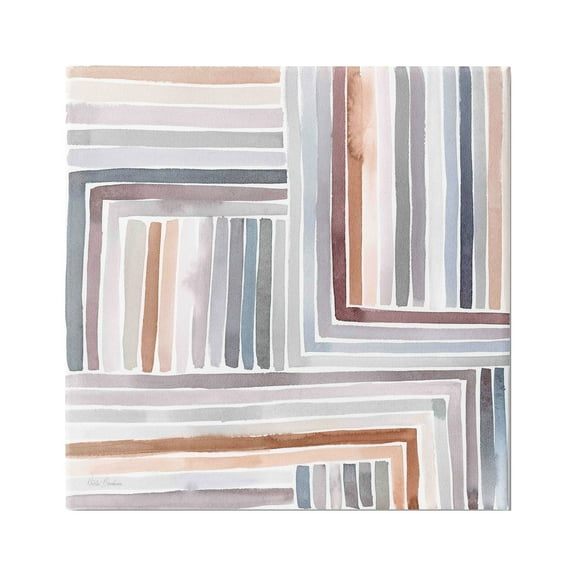 Stupell Industries Structured Geometric Lines Abstract Square Shapes Painting Gallery Wrapped Canvas Print Wall Art, Design by Kristen Brockmon