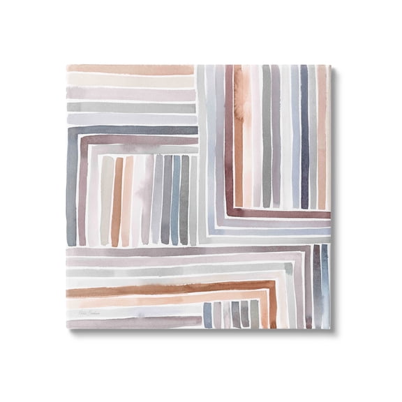 Stupell Industries Structured Geometric Lines Abstract Square Shapes Painting Gallery Wrapped Canvas Print Wall Art, Design by Kristen Brockmon