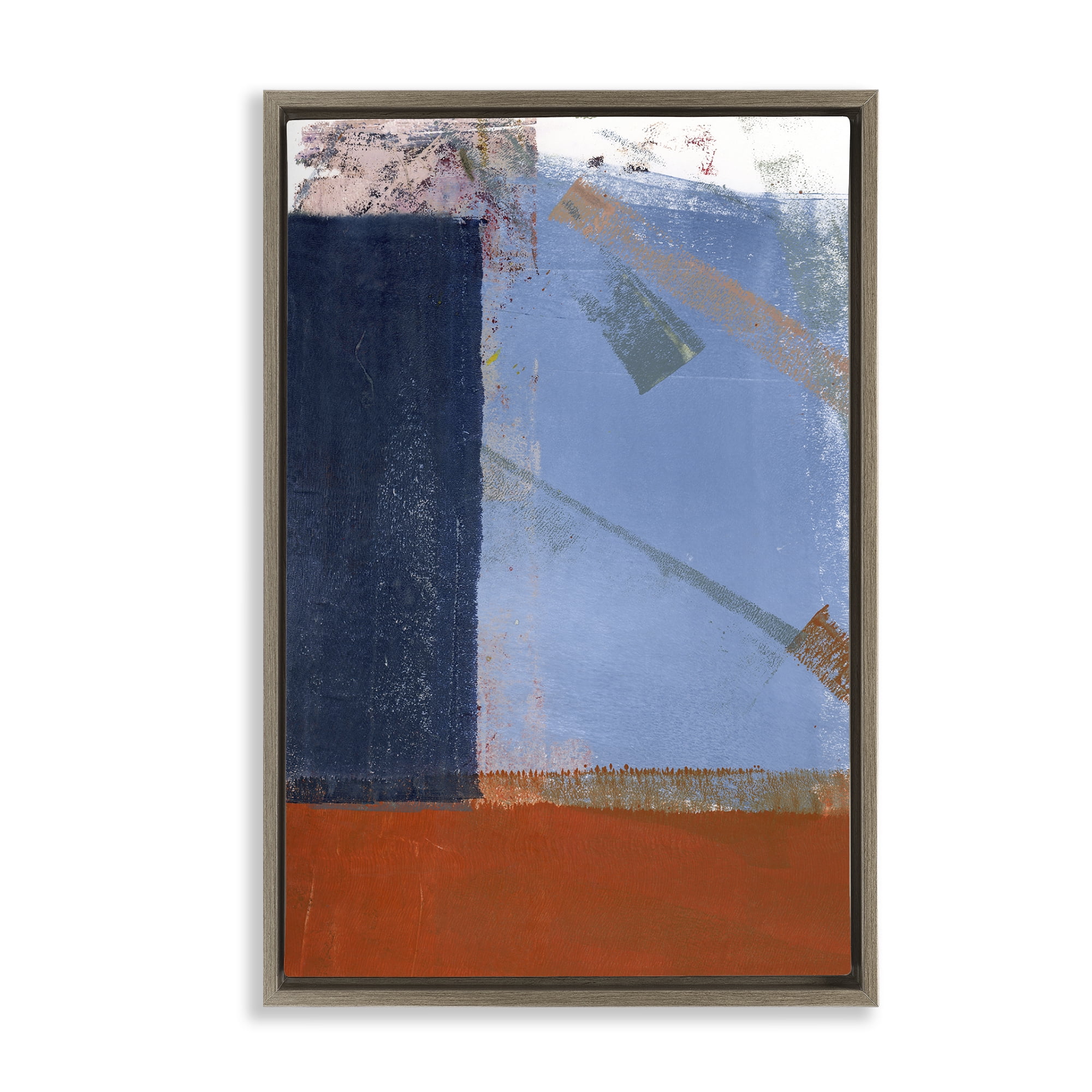 Stupell Industries Structured Shapes Abstract Abstract Painting Brown Floater Framed Canvas Art Print Wall Art, 17 x 25