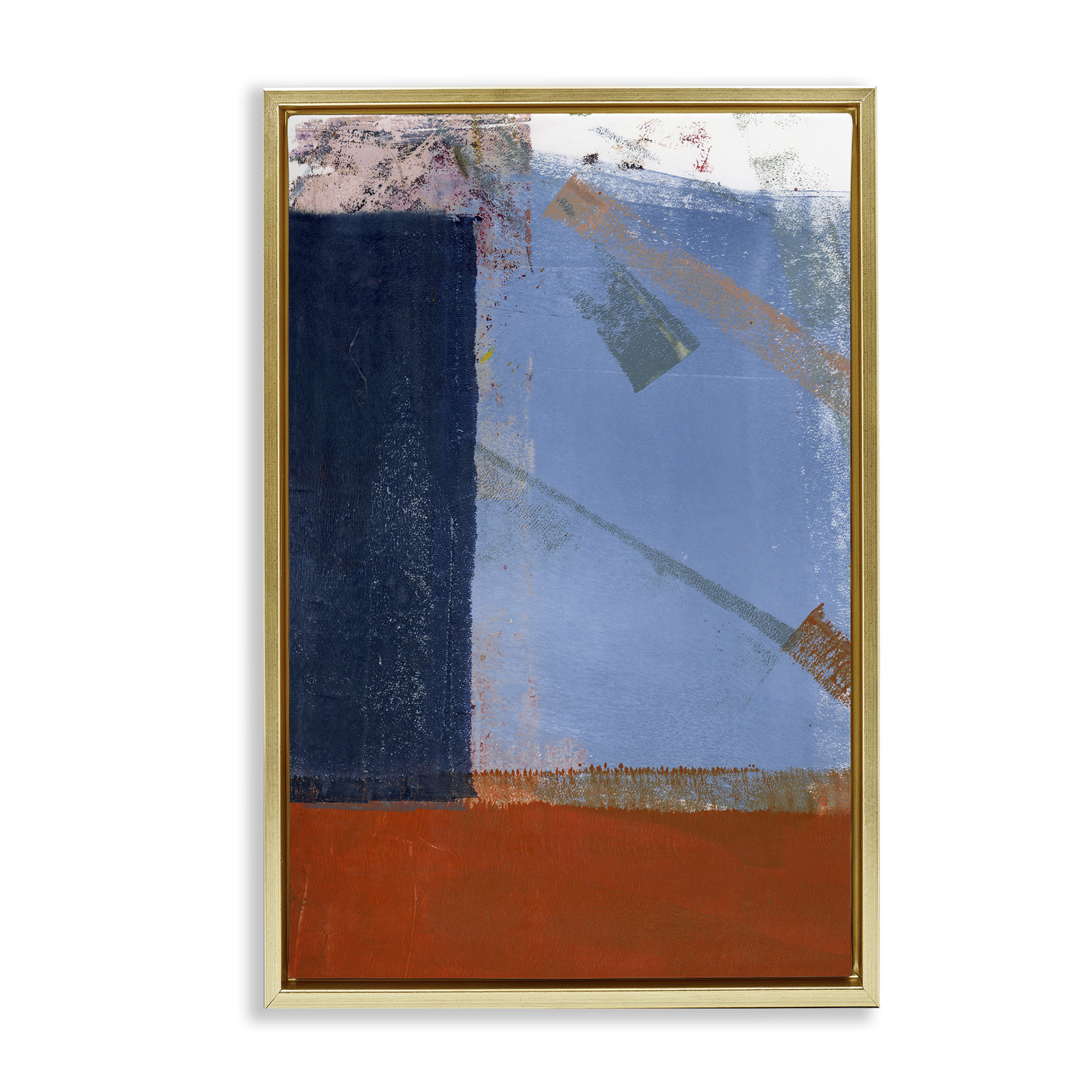 Stupell Industries Structured Shapes Abstract Abstract Painting Gold Floater Framed Canvas Art Print Wall Art, 21 x 31