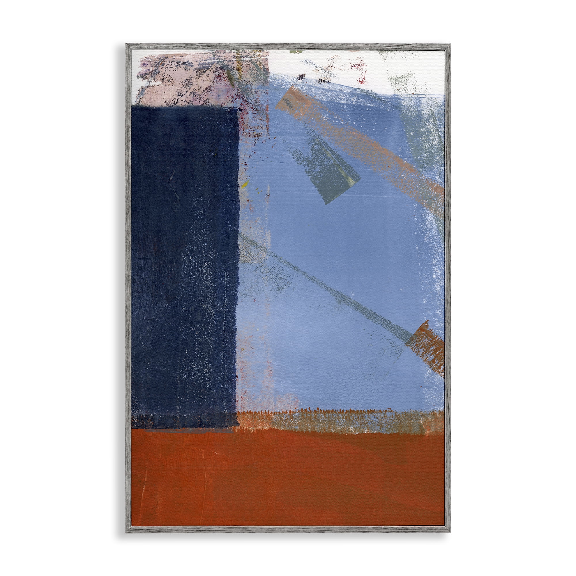 Stupell Industries Structured Shapes Abstract Abstract Painting Gray Framed Art Print Wall Art, 16 x 24