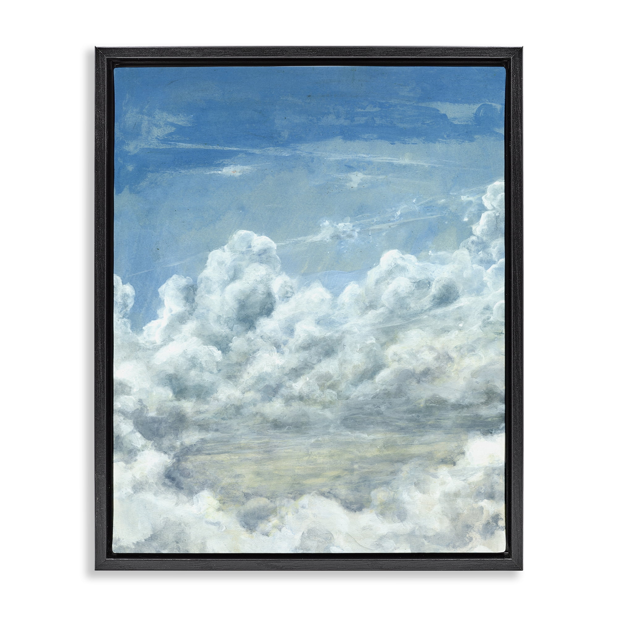 Stupell Industries Structured Traditional Clouds Landscape & Nature Painting Black Floater Framed Canvas Art Print Wall Art, 25 x 31