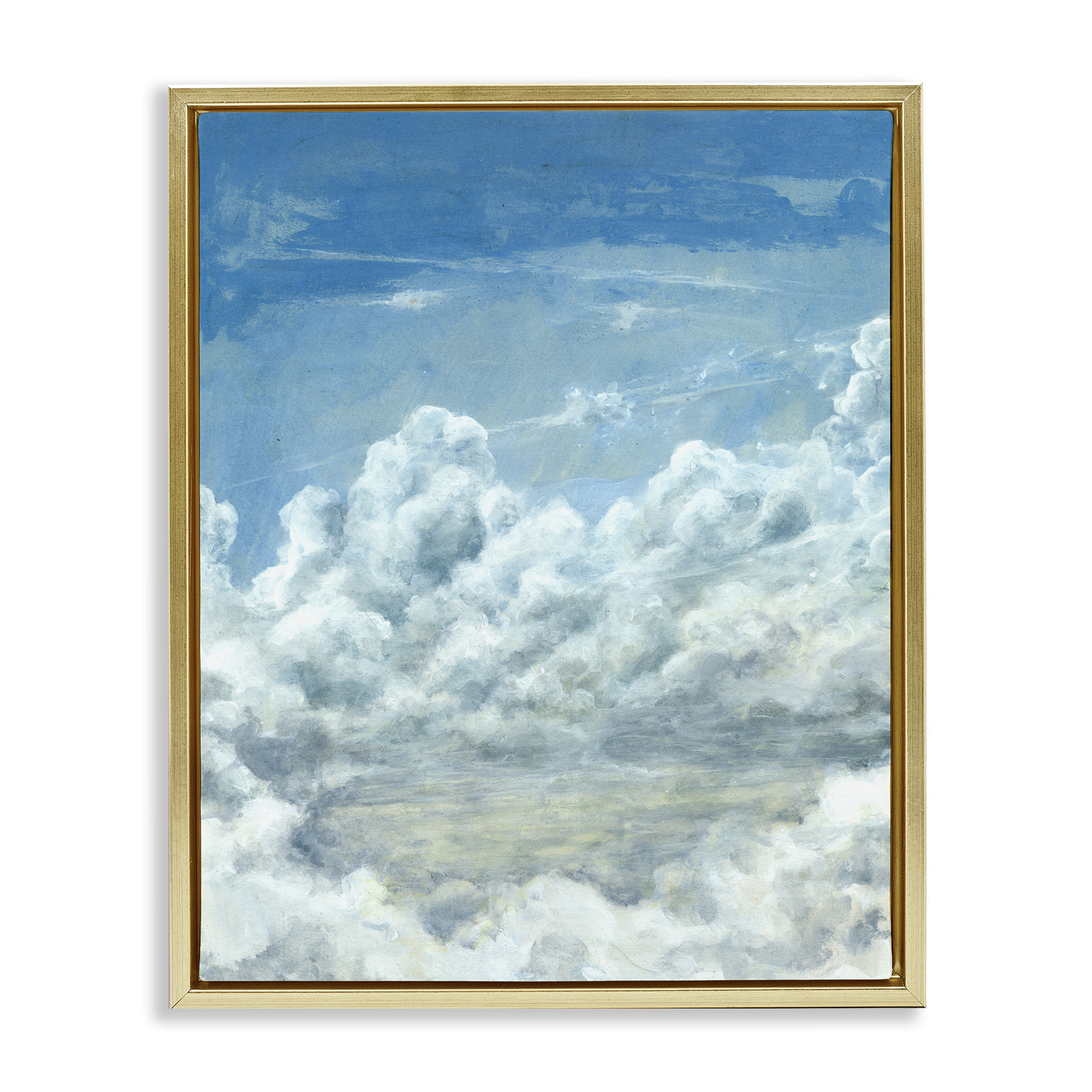 Stupell Industries Structured Traditional Clouds Landscape & Nature Painting Gold Floater Framed Canvas Art Print Wall Art, 17 x 21