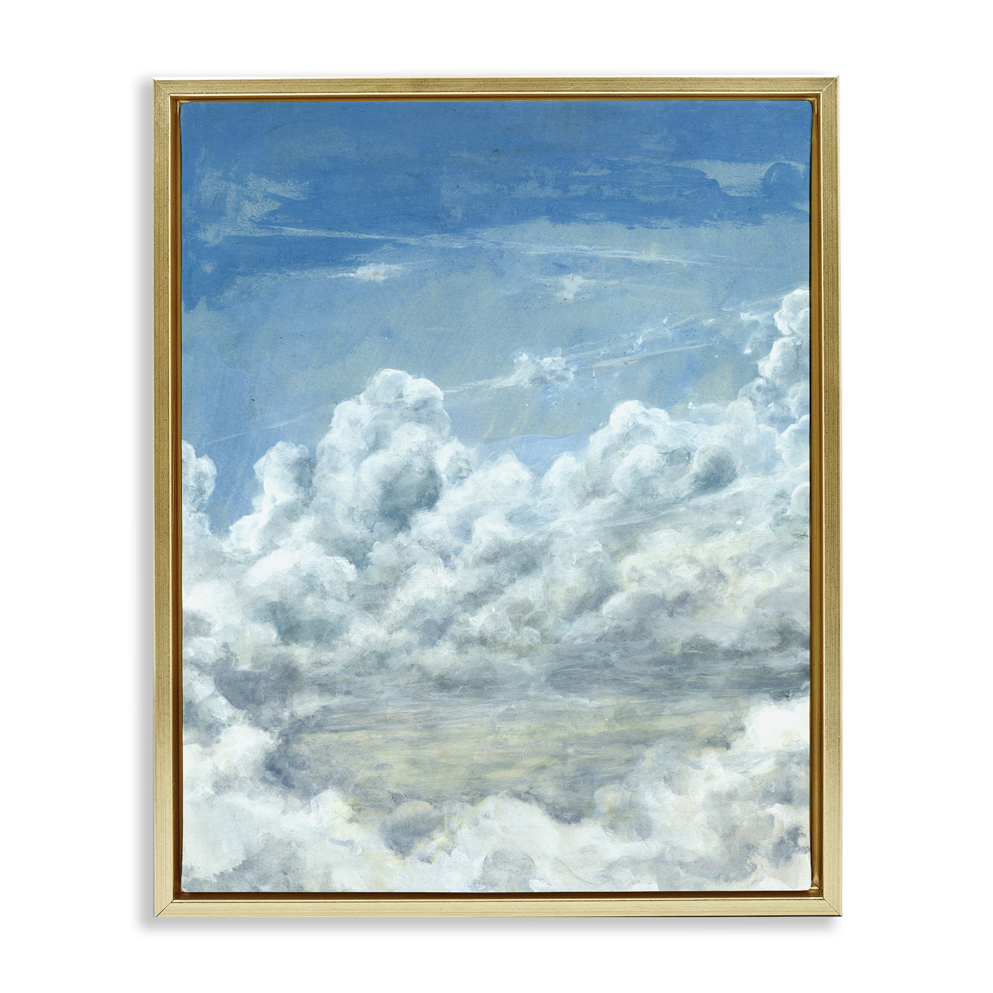Stupell Industries Structured Traditional Clouds Landscape & Nature Painting Gold Floater Framed Canvas Art Print Wall Art, 25 x 31