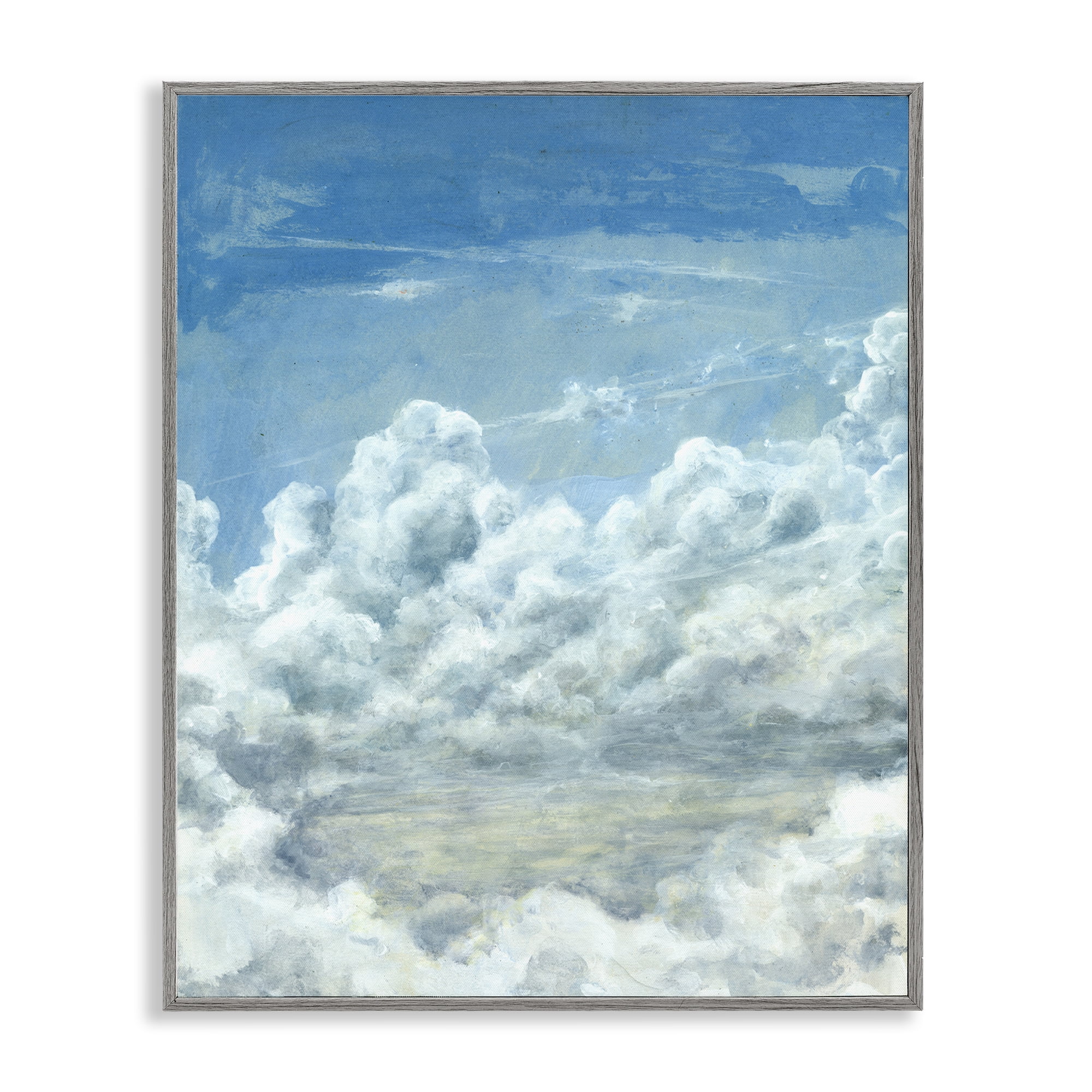 Stupell Industries Structured Traditional Clouds Landscape & Nature Painting Gray Framed Art Print Wall Art, 11 x 14