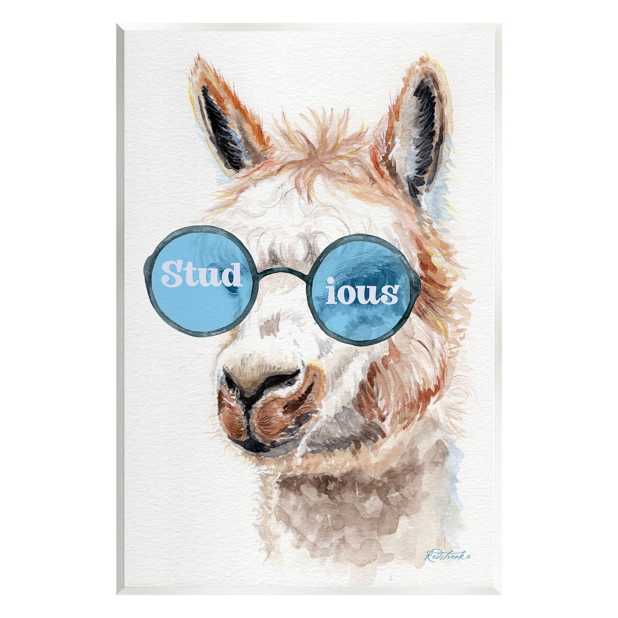 Stupell Industries Stud-ious Funny Llama Animals & Insects Painting Unframed Art Print Wall Art, 10 x 15